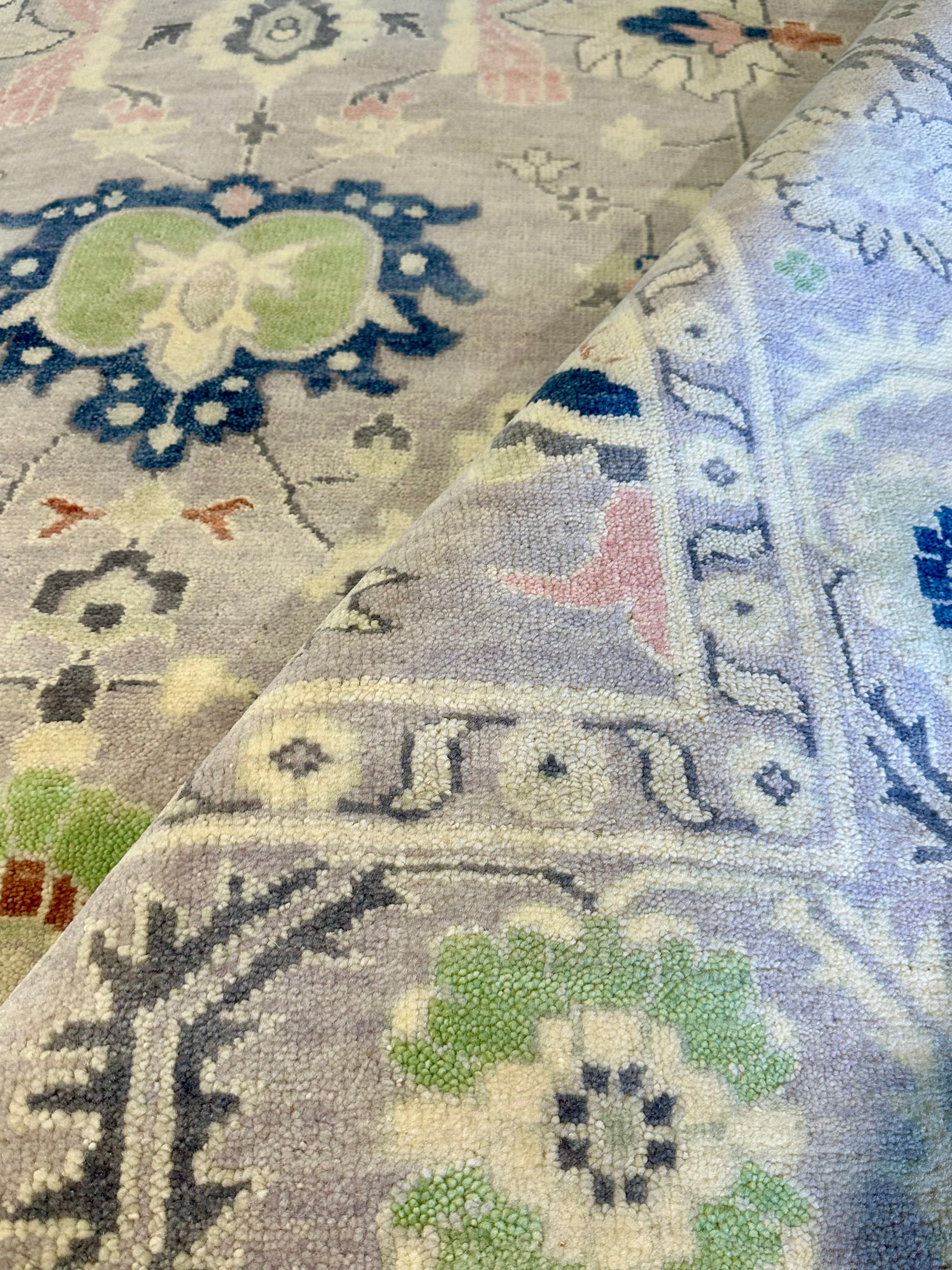 Jodi Balfour 7.6x9.6 Hand-Knotted Oushak Rug Tan