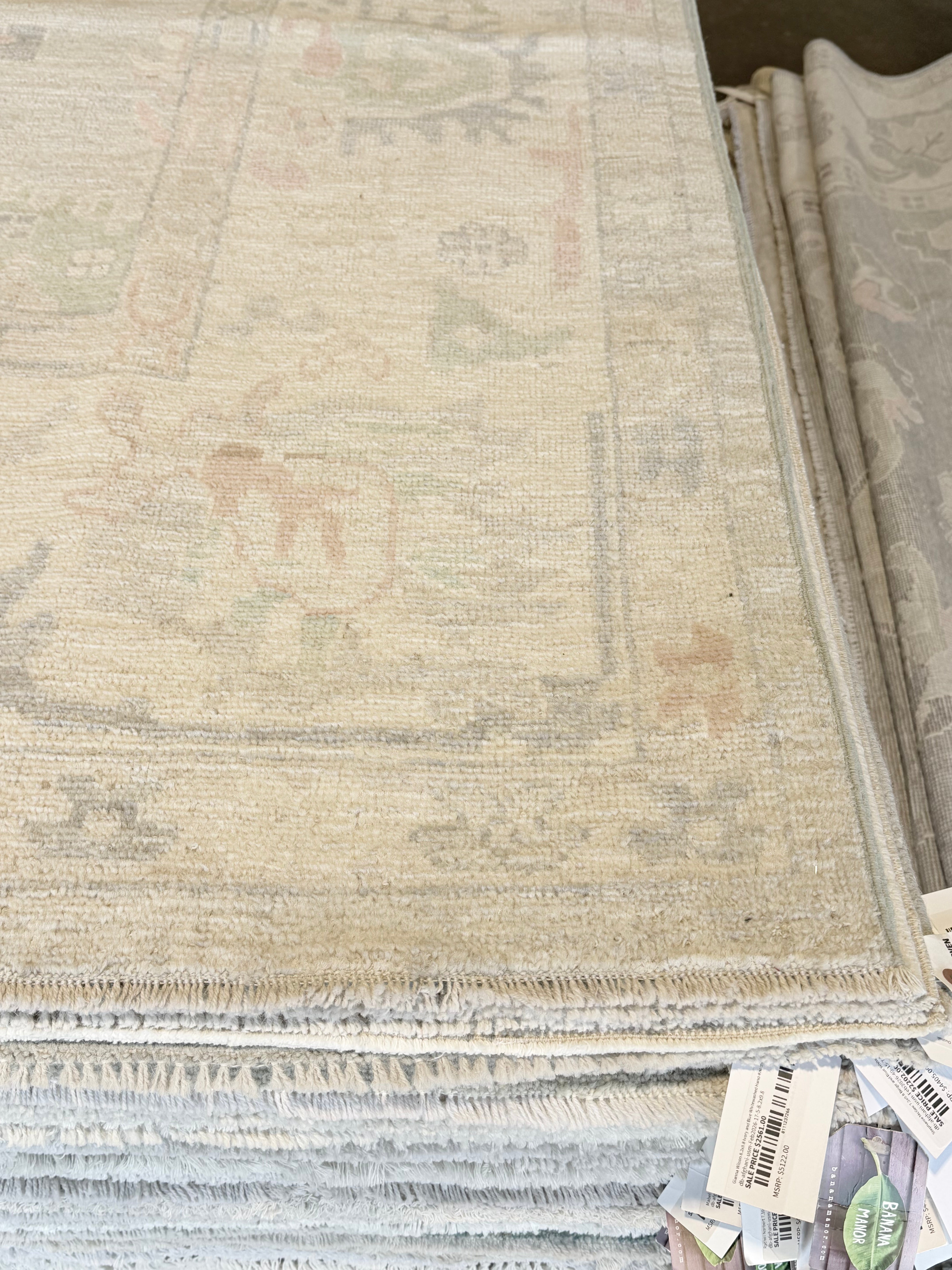 Monica Danús 8x10 Cream Afghani Whitewashed Oushak