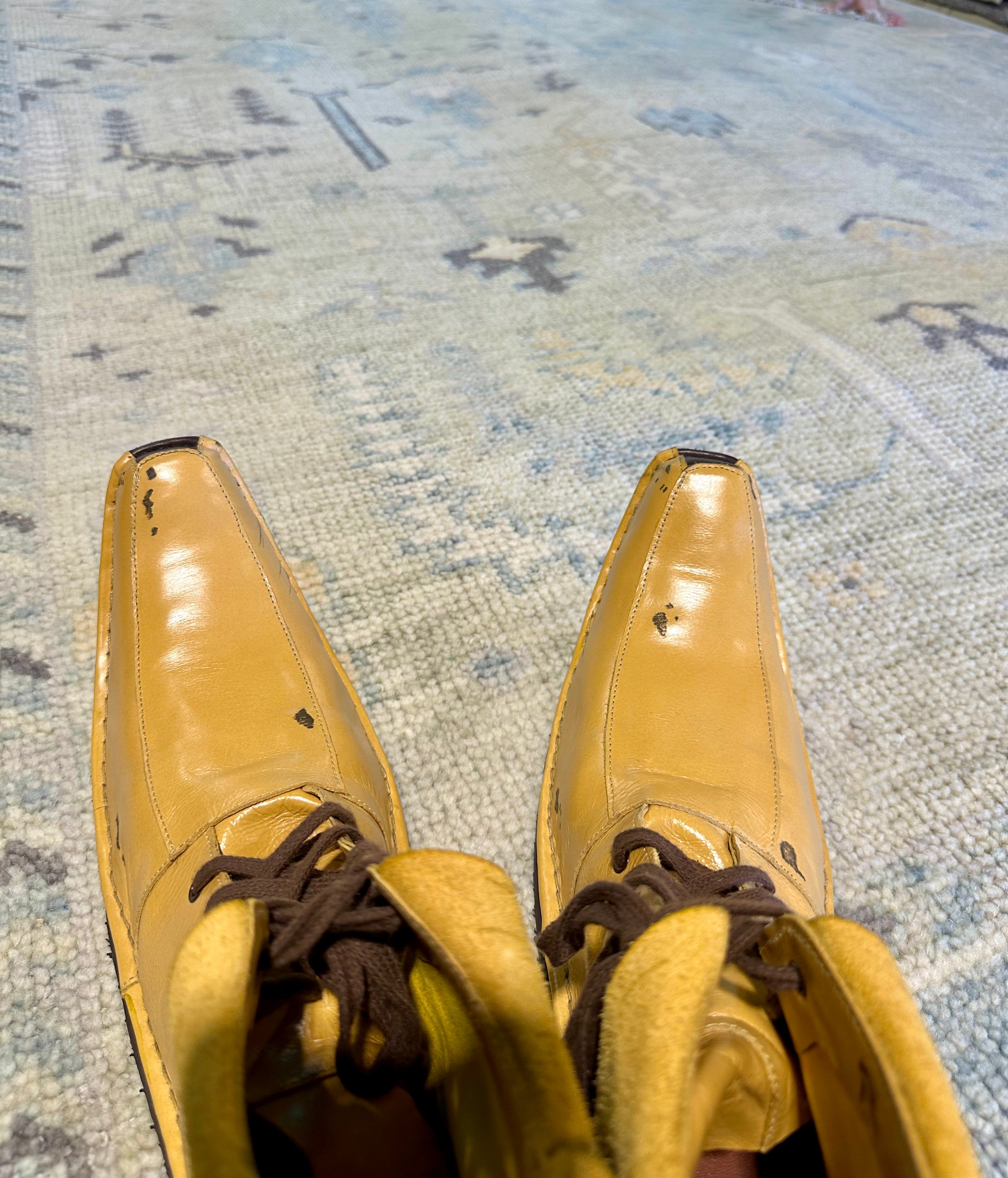 Holly Golightly 8x9.9 Beige and Tan Hand-Knotted Oushak Rug