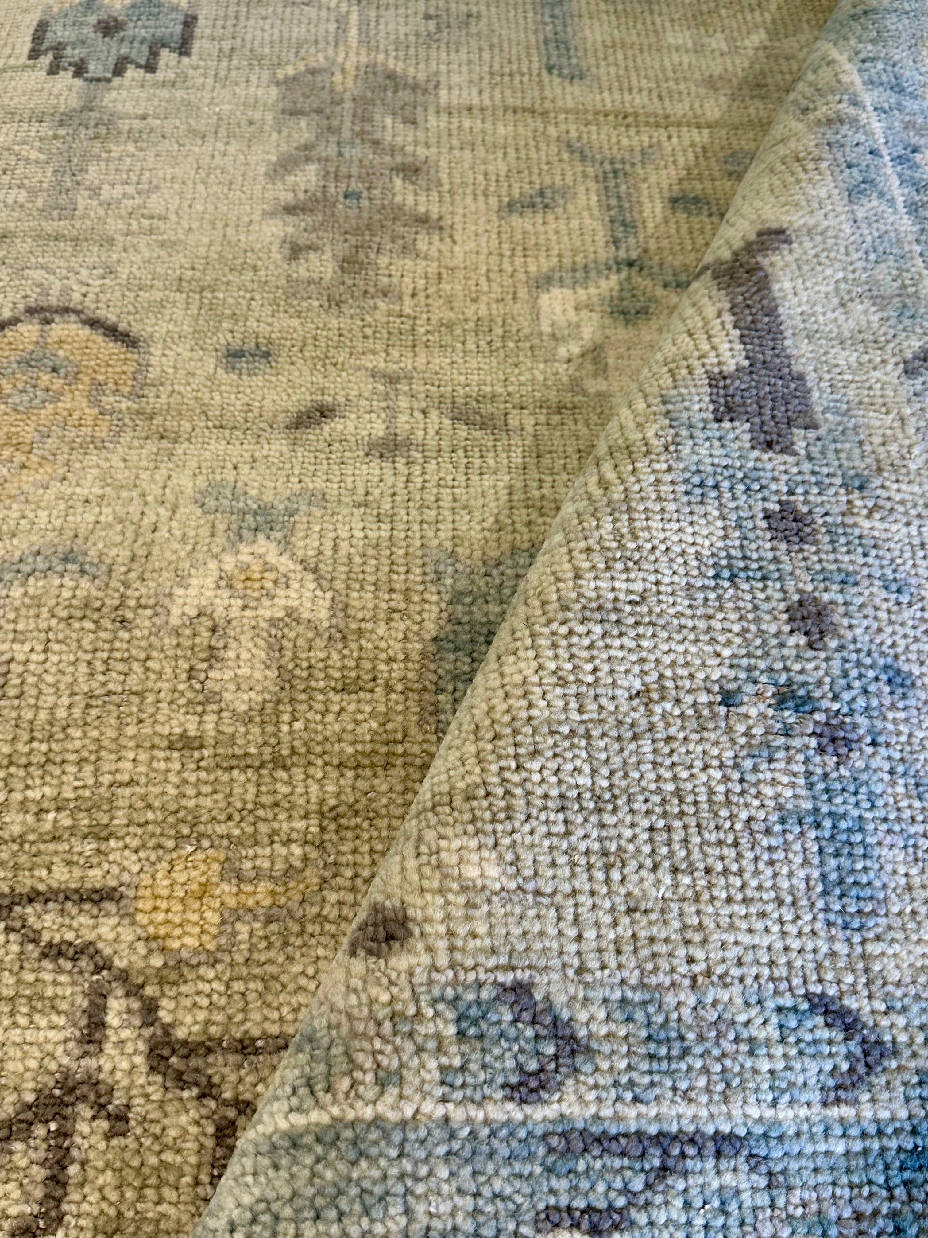 Holly Golightly 8x9.9 Beige and Tan Hand-Knotted Oushak Rug