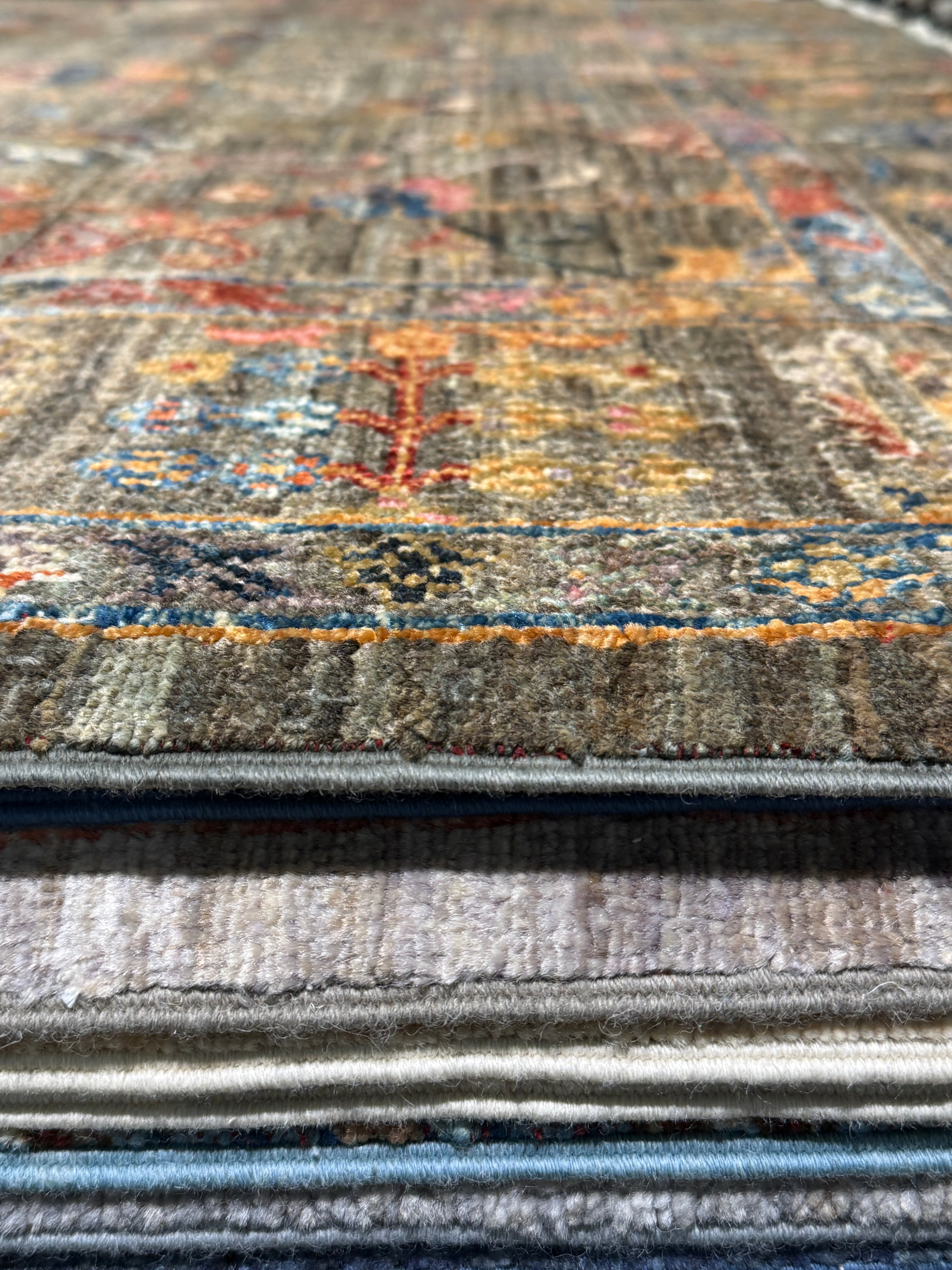 Whitney Rose 5.10x7.8 Grey Afghani Sultani Rug