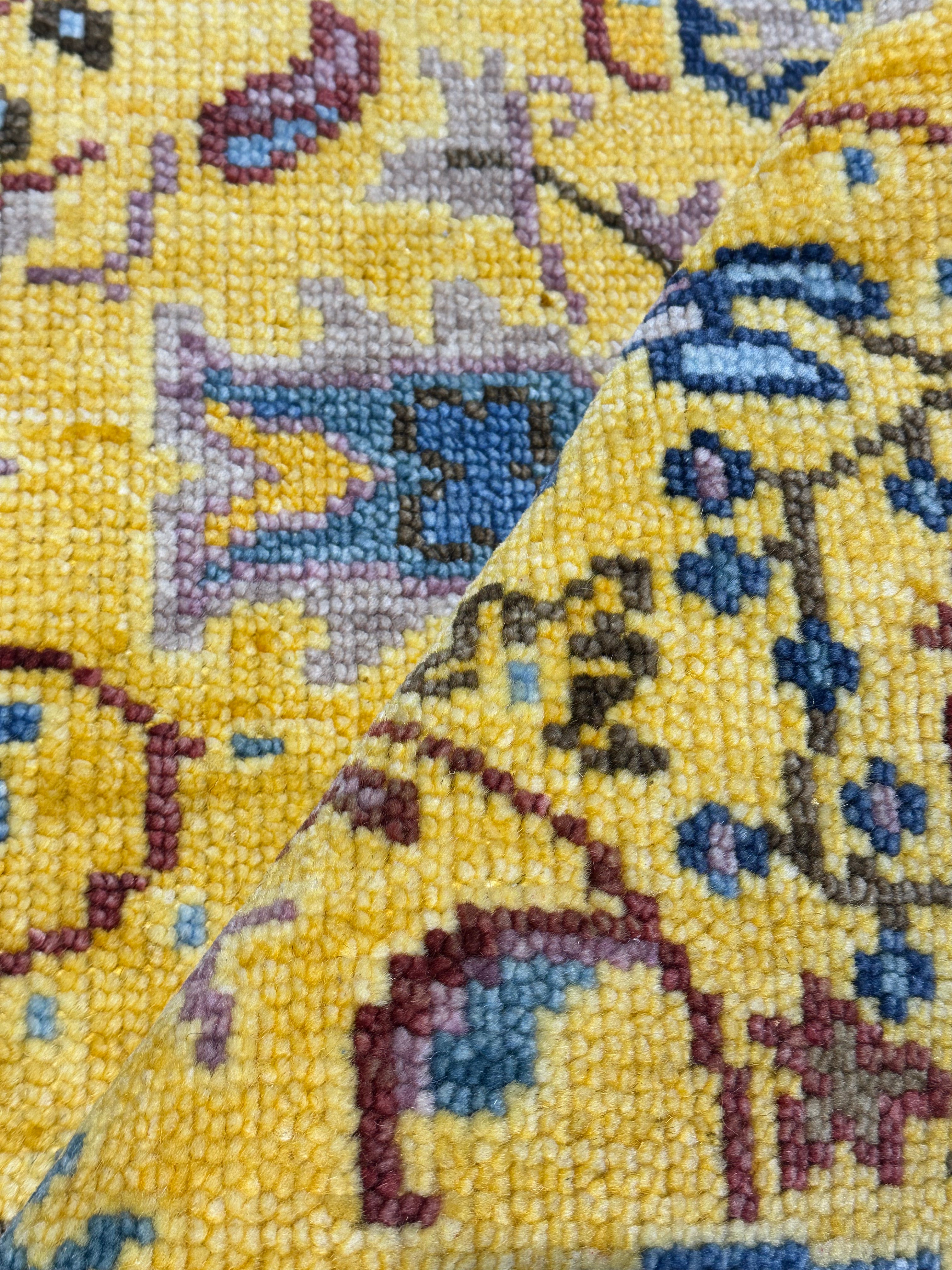 Mabel Marigold 2.6x12.3 Yellow Hand-Knotted Oushak Runner