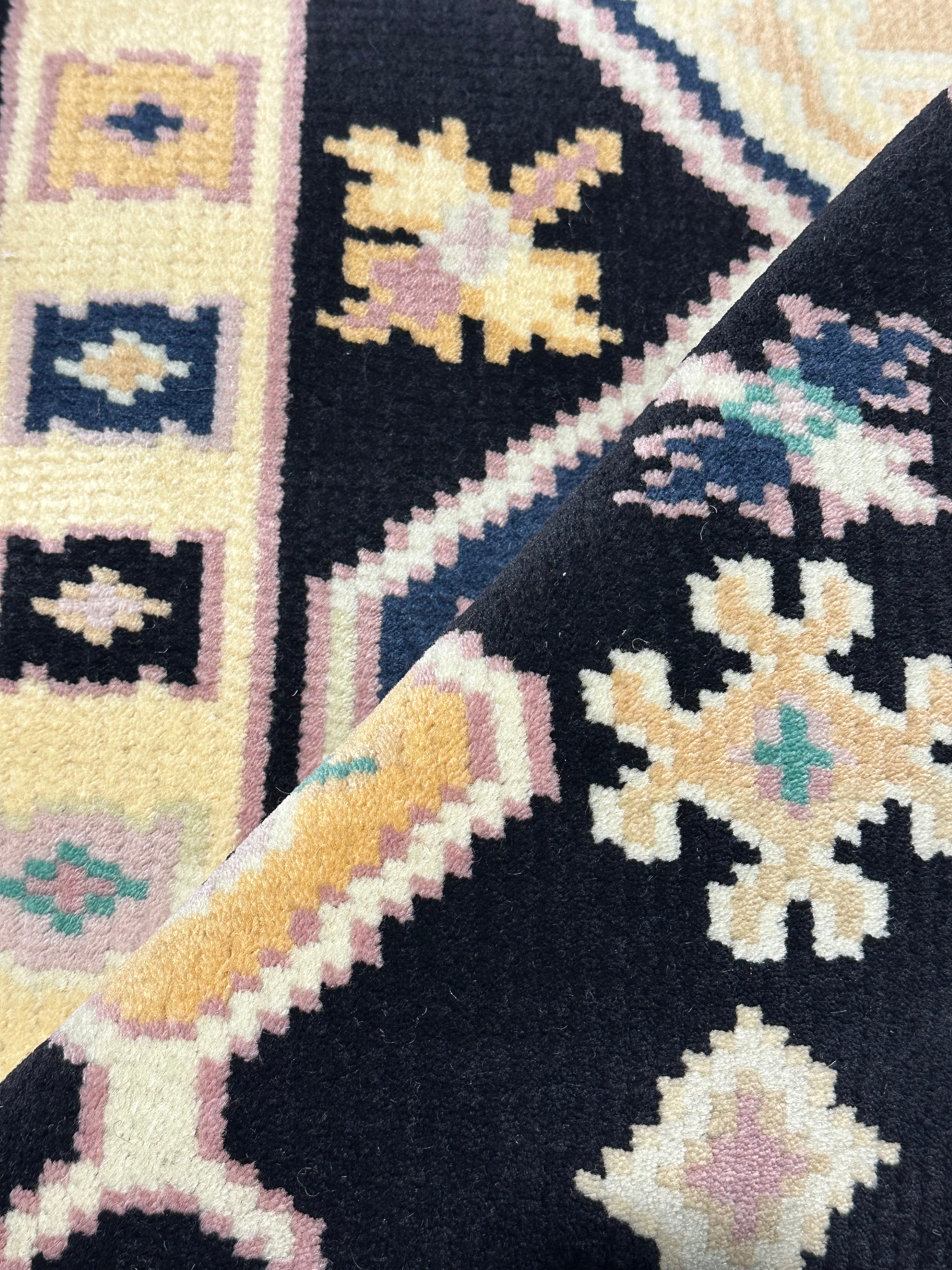 Alexandre-Joan 2.6x15.9 Black Hand-Knotted Oushak Runner