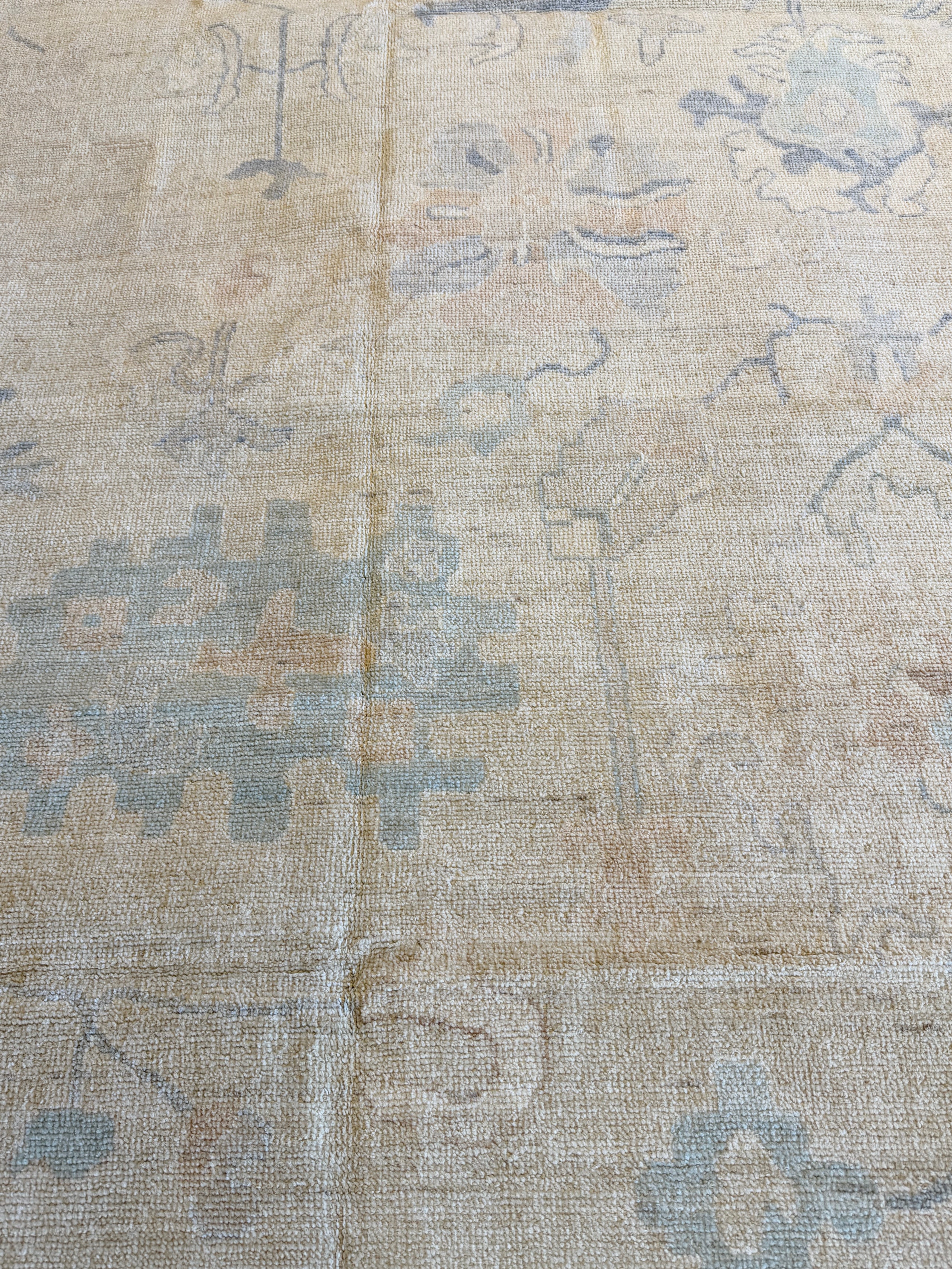 Virginia Miller 9x12.1 Cream Afghani Whitewashed Oushak