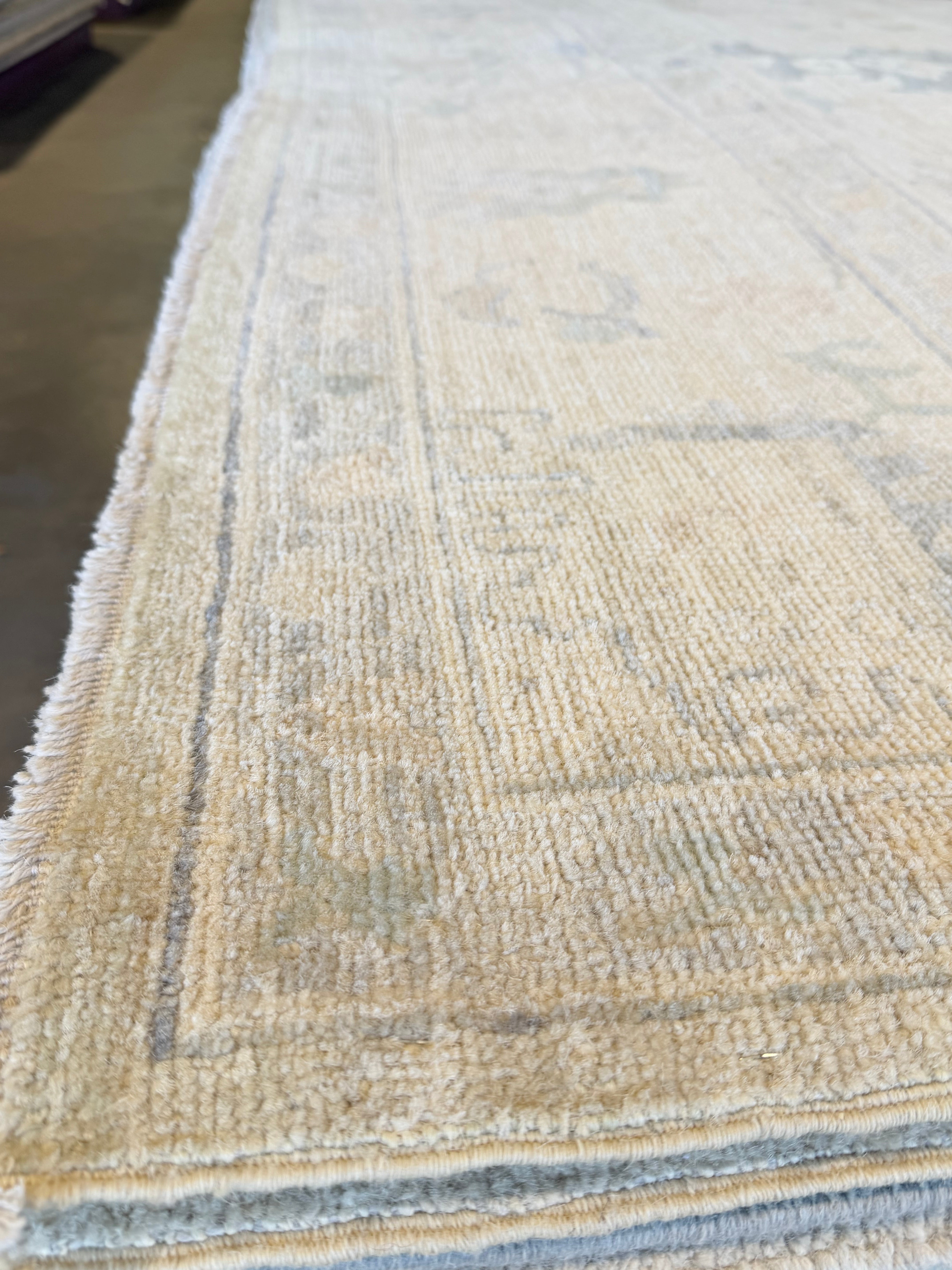 Virginia Miller 9x12.1 Cream Afghani Whitewashed Oushak