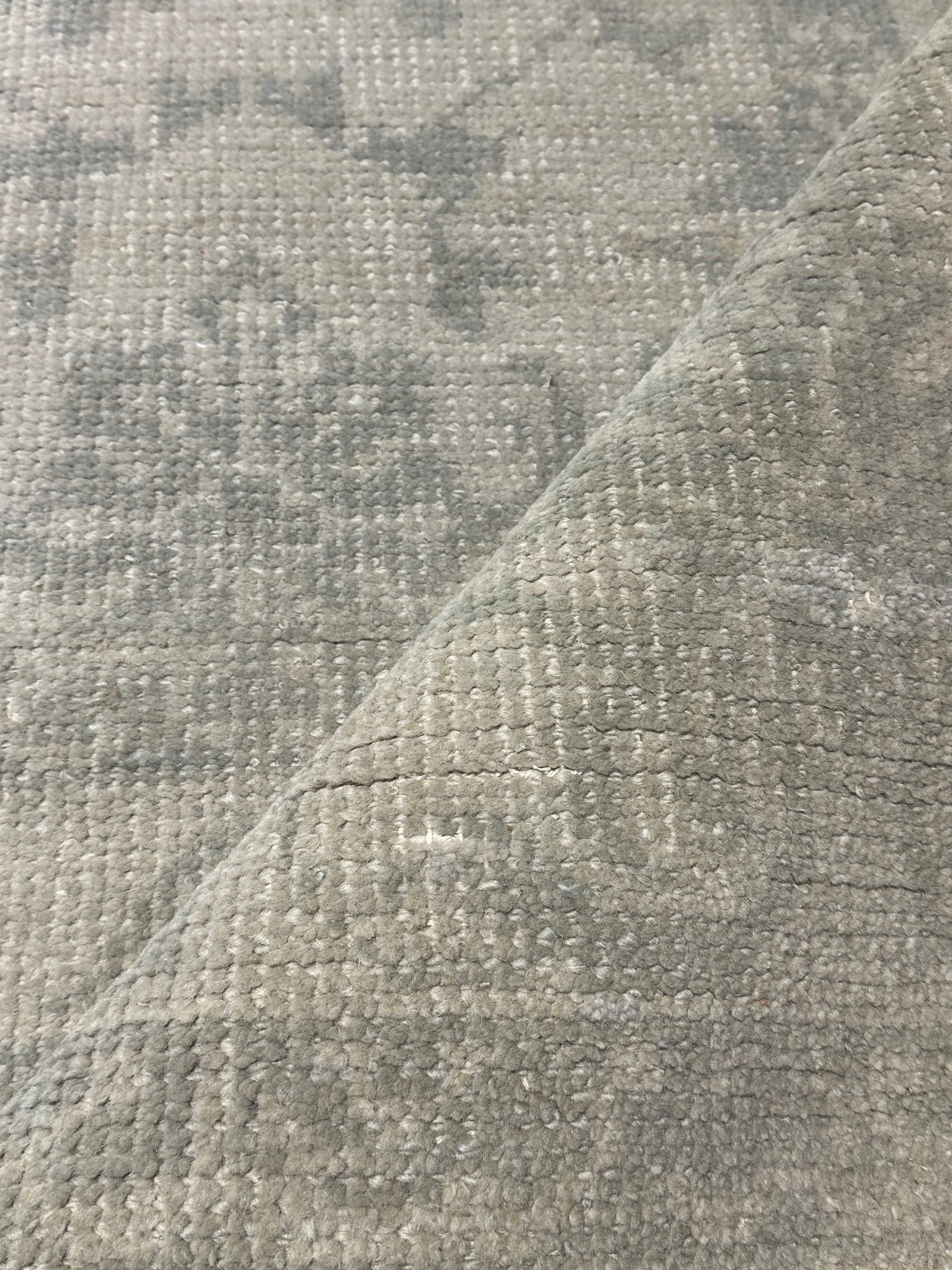Barbara Loop Grey Hand-Knotted Oushak Runner - Multiple Sizes