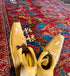 Rita Watson 8.1x9.8 Red Hand-Knotted Humna Rug