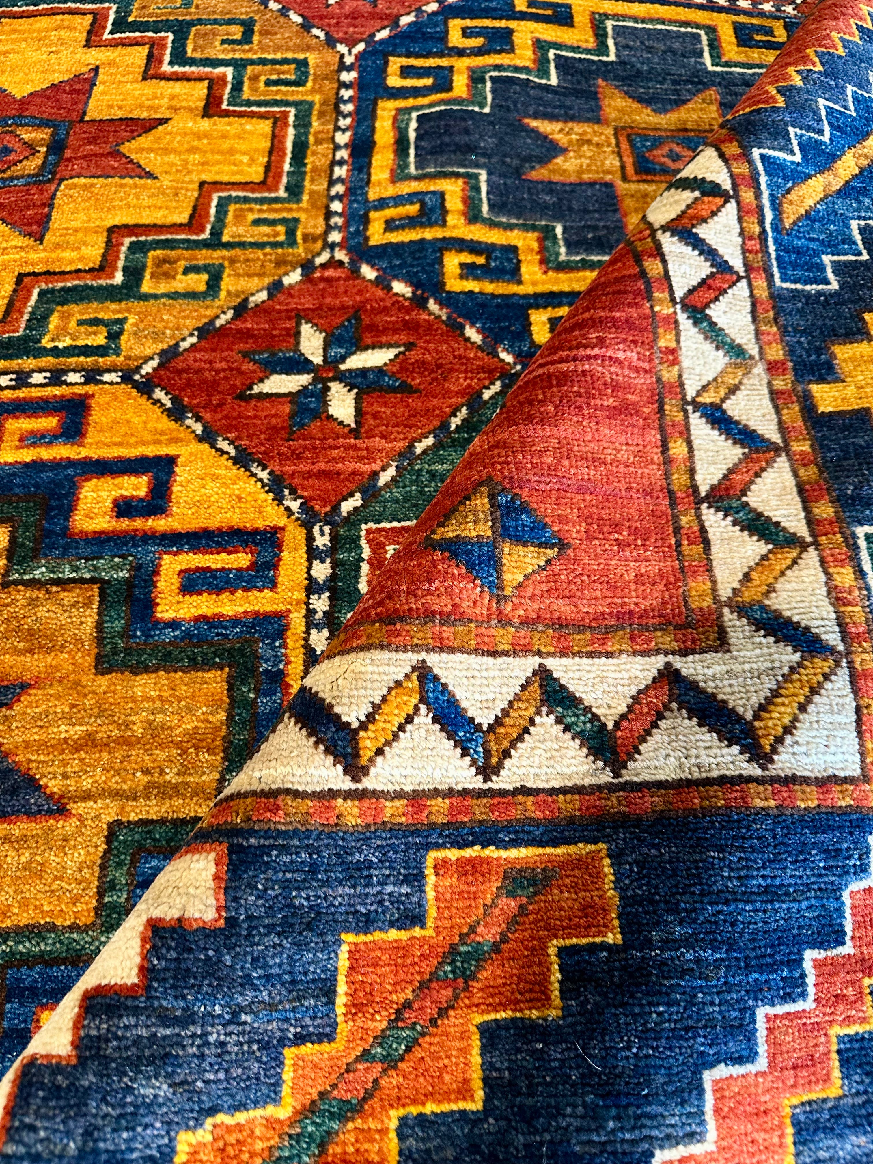 Claudia Weill 7.2x9.3 Orange Hand-Knotted Humna Rug