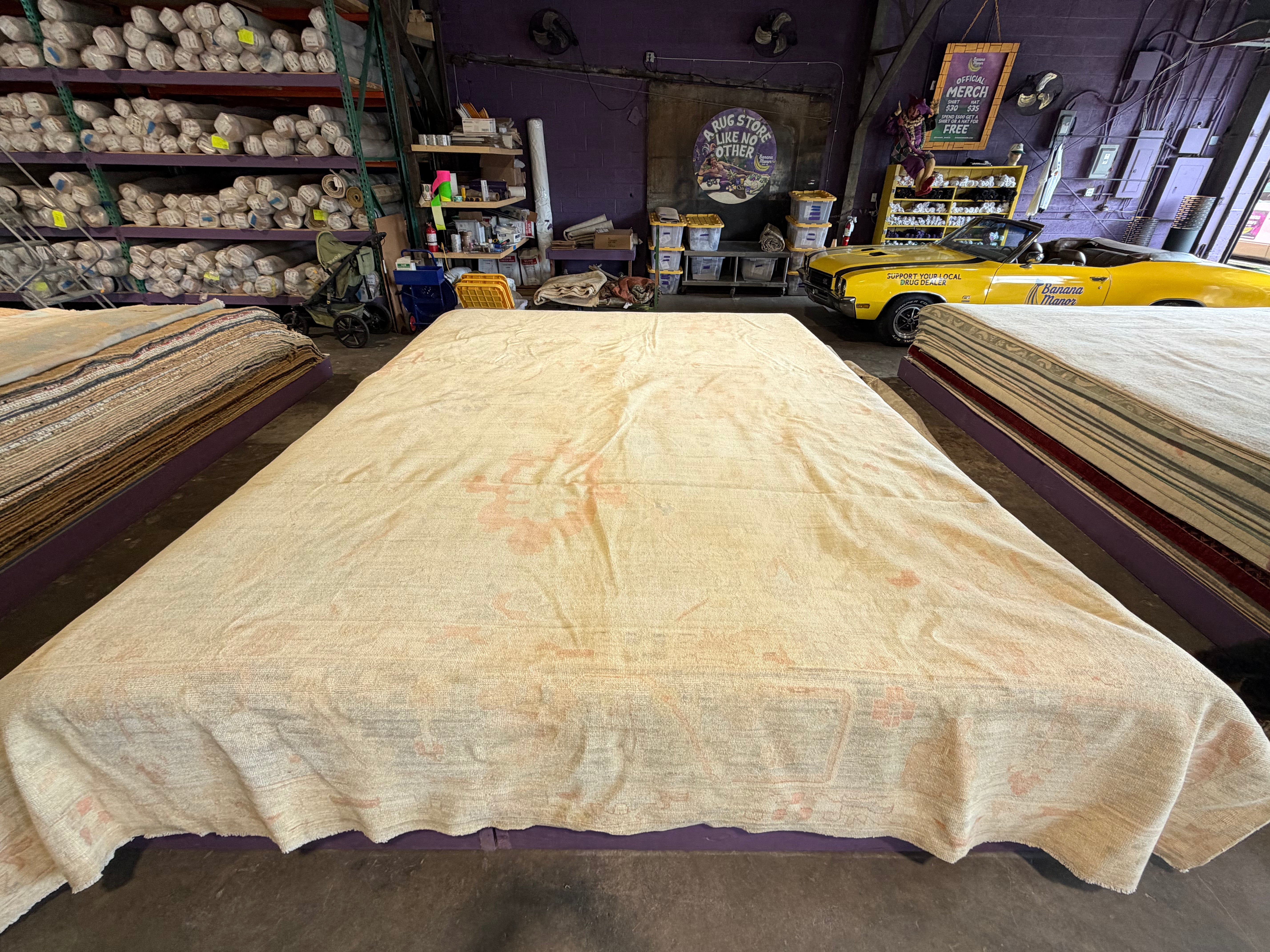 Betsy Johnson 14.4x19.9 Cream Afghani Whitewashed Oushak