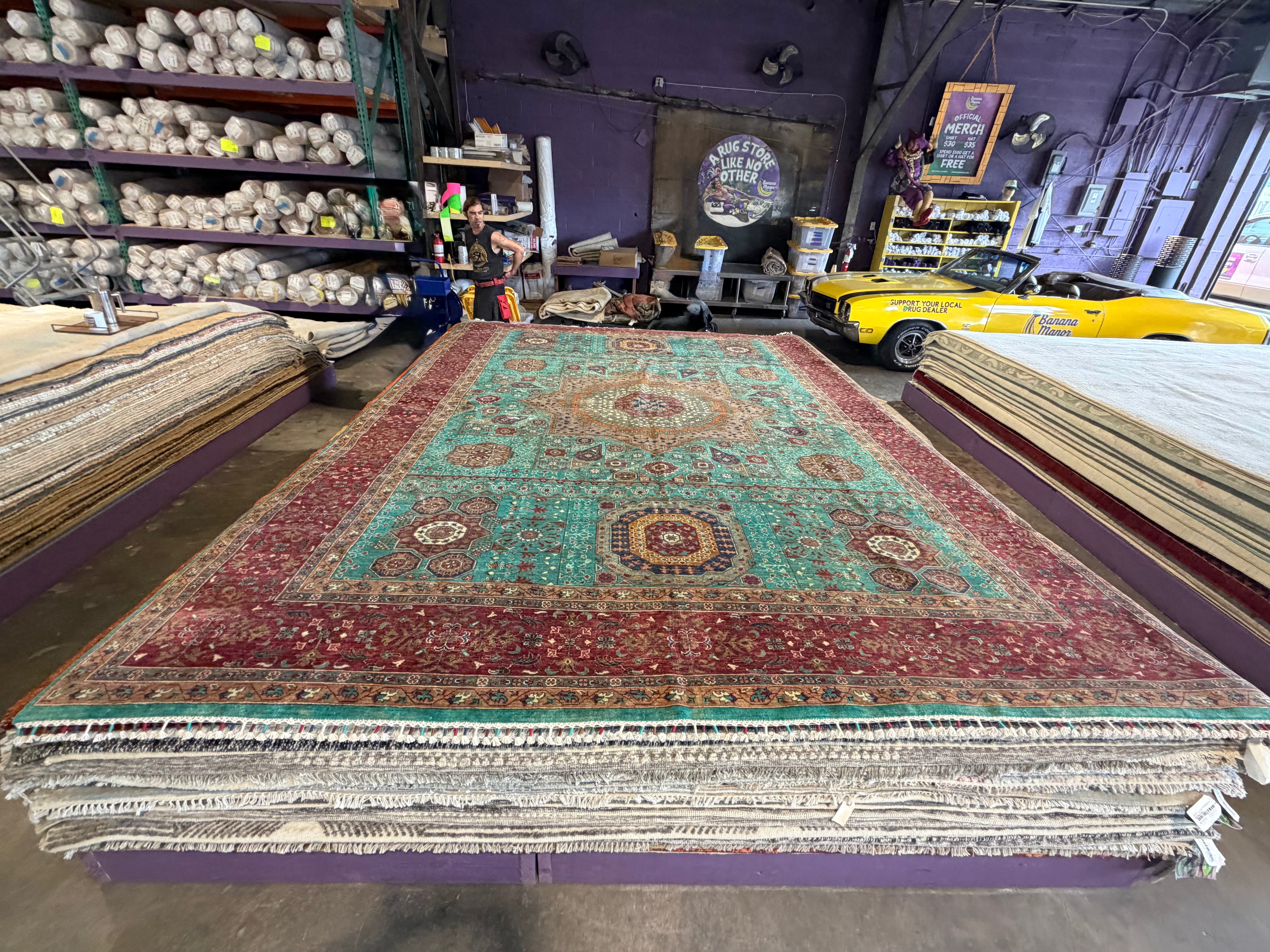 Stephanie Hollman 9.11x13.9 Red Afghani Mamluk Rug