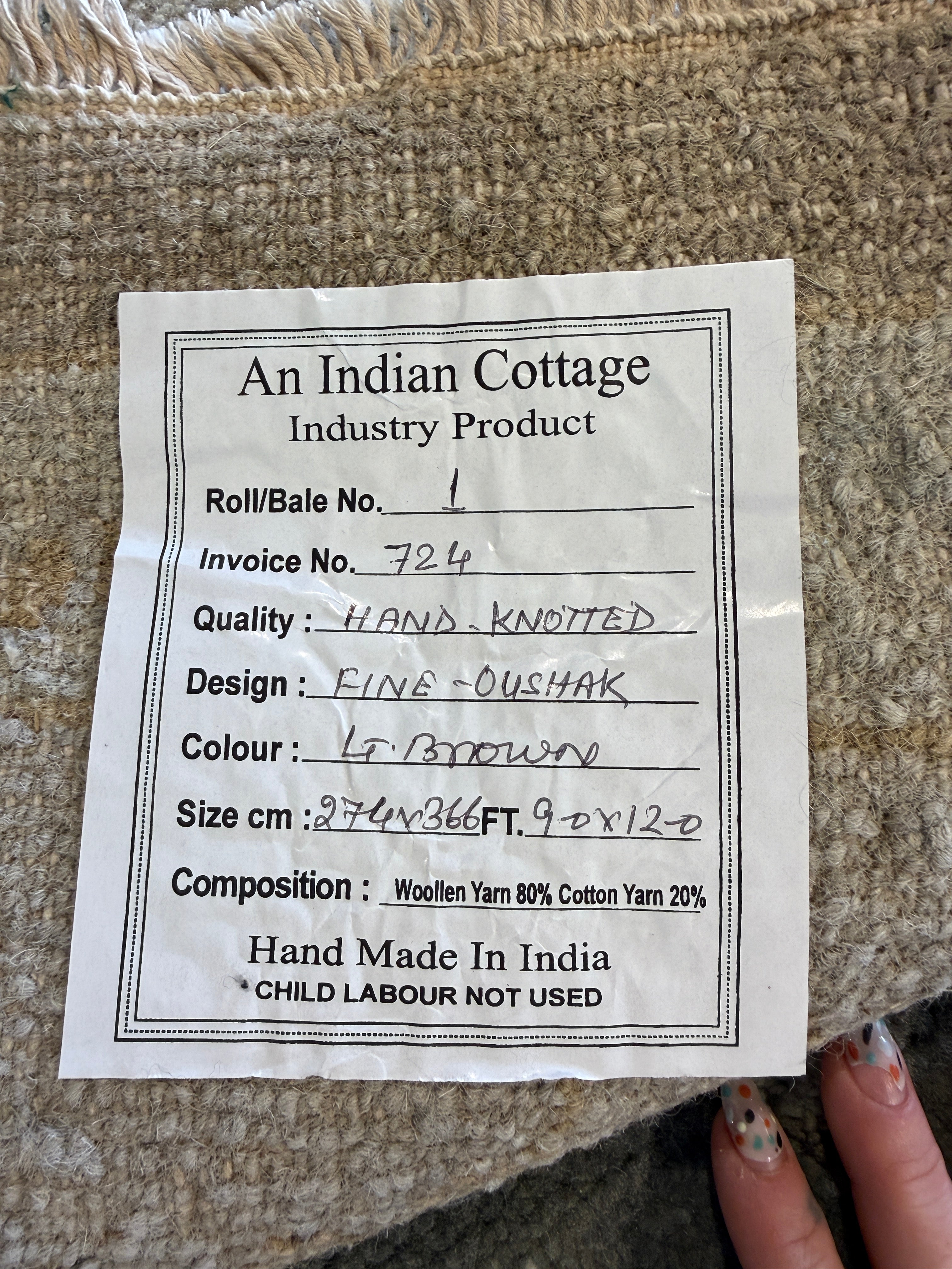 Kaitlyn Froth 9x12 Brown Hand-Knotted Oushak Rug