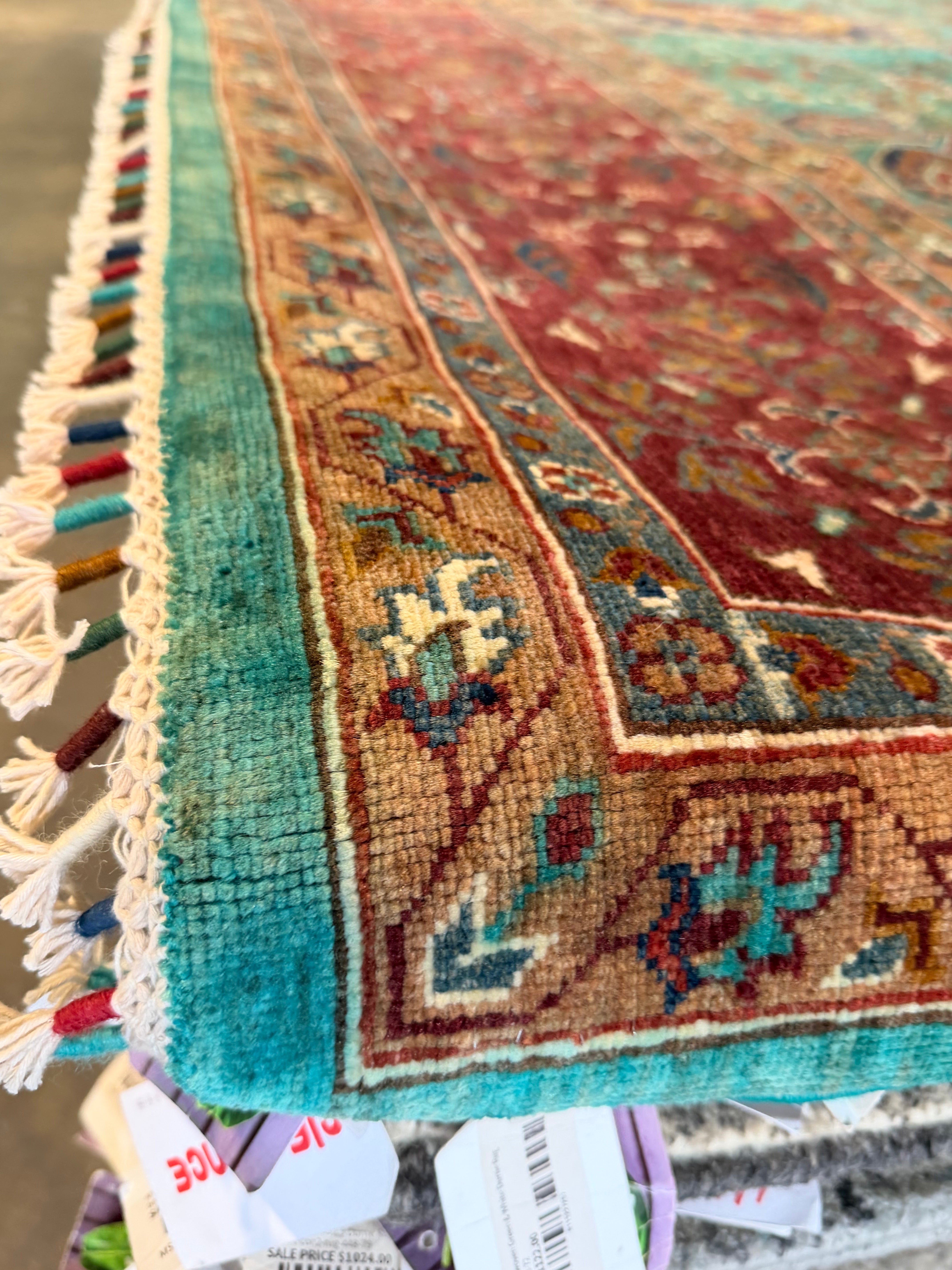 Stephanie Hollman 9.11x13.9 Red Afghani Mamluk Rug