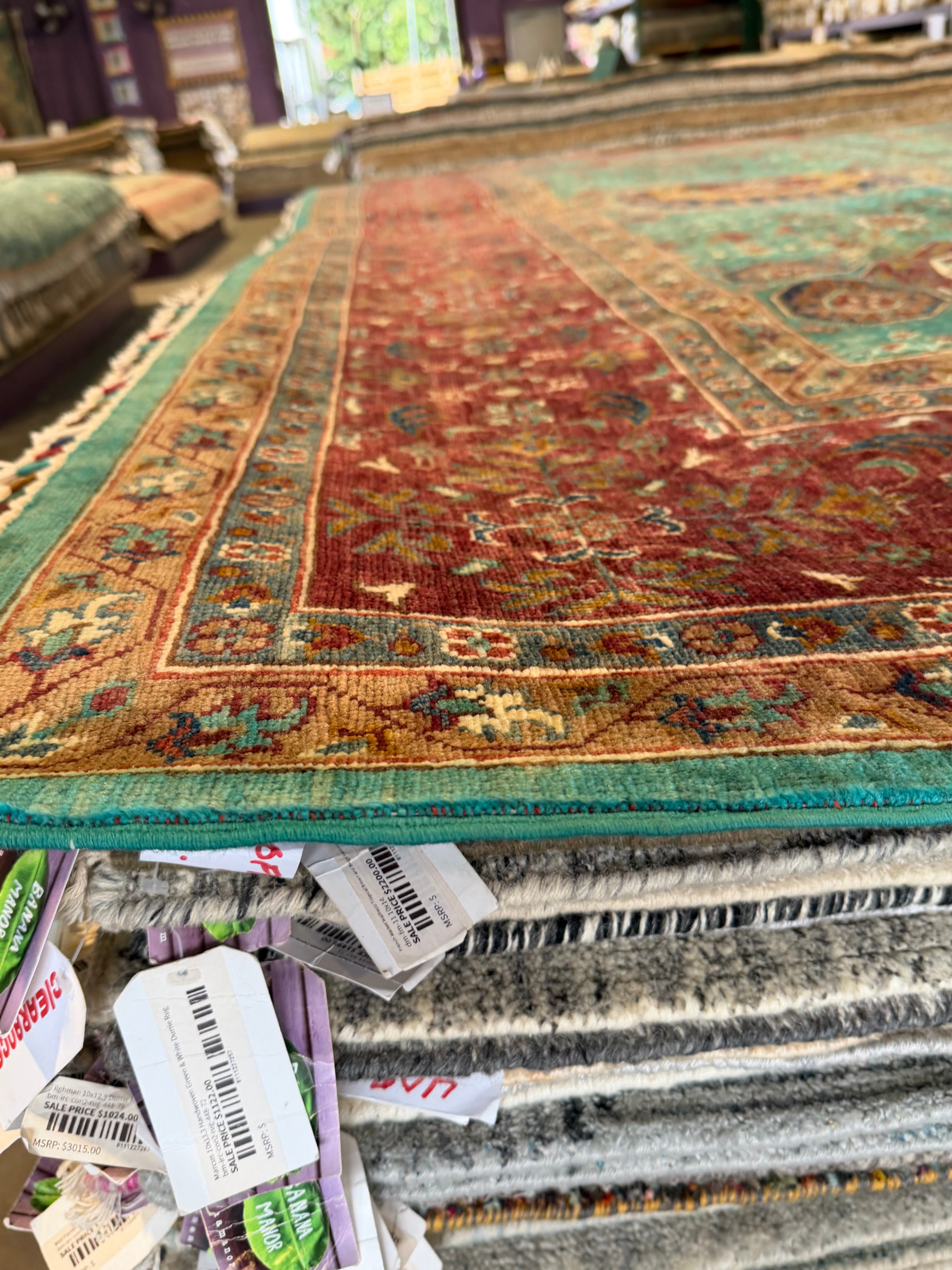 Stephanie Hollman 9.11x13.9 Red Afghani Mamluk Rug