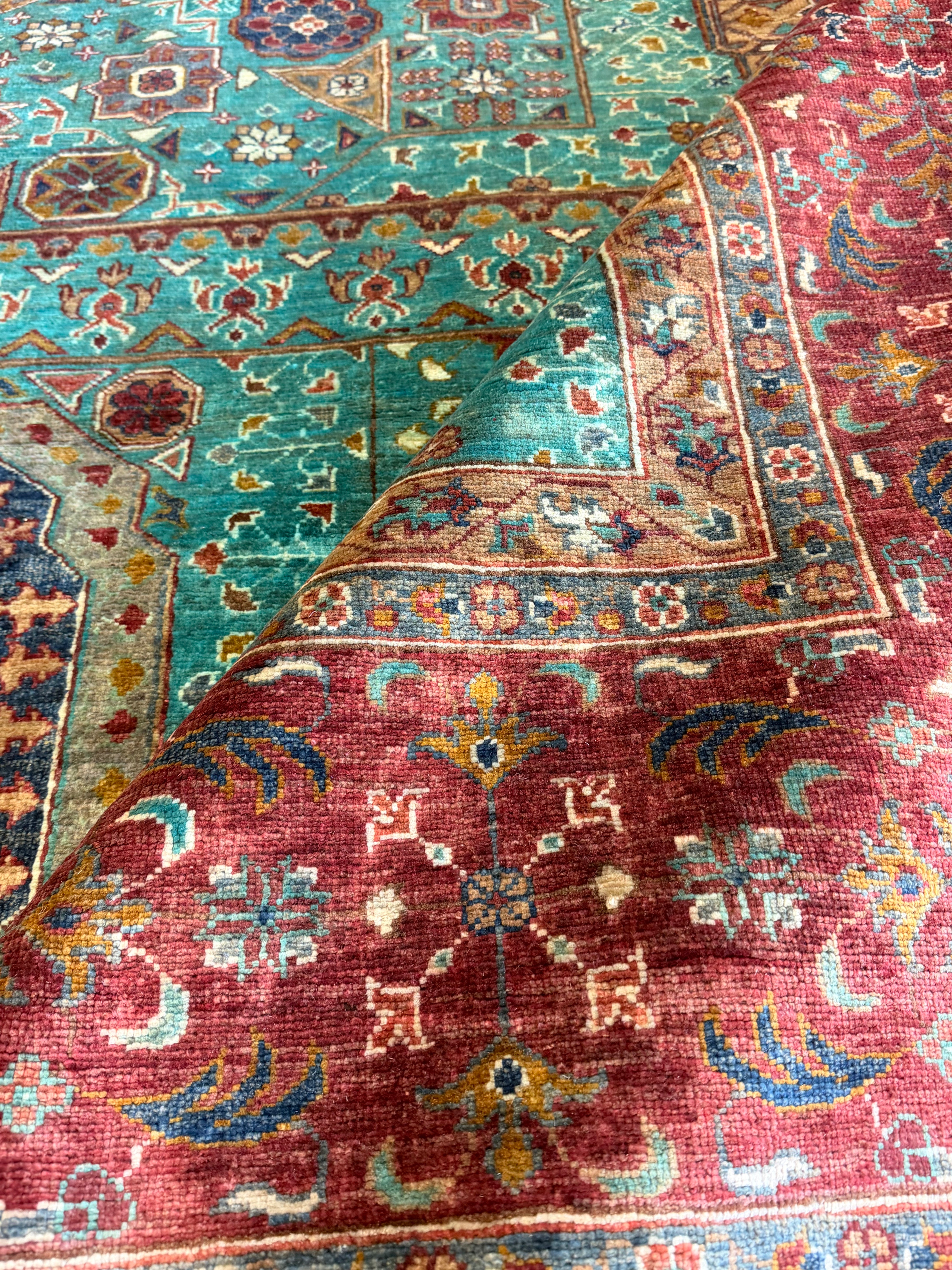 Stephanie Hollman 9.11x13.9 Red Afghani Mamluk Rug
