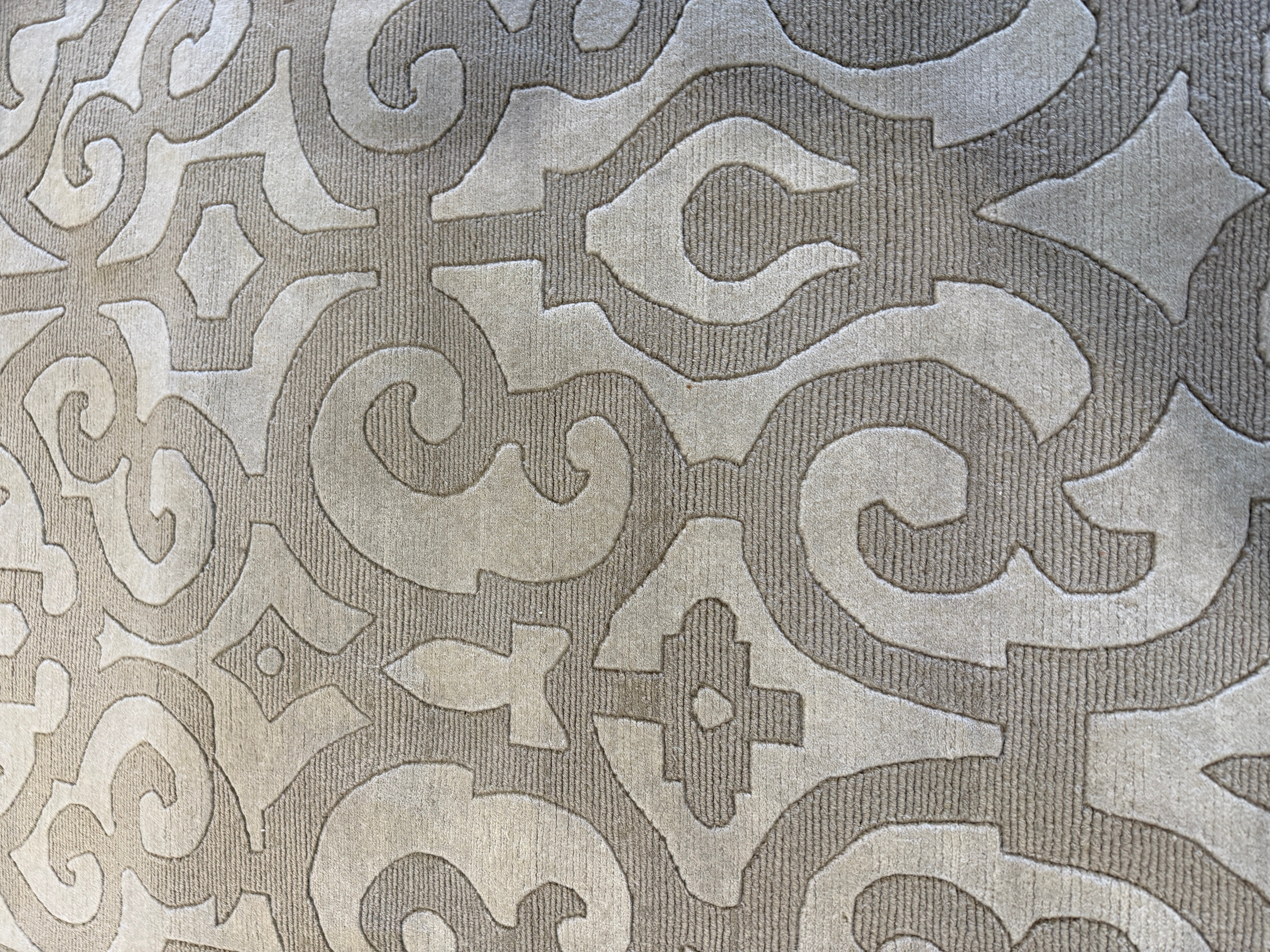 Dr. Greg 9x11.9 Grey High-Low Hand-Knotted Modern Rug