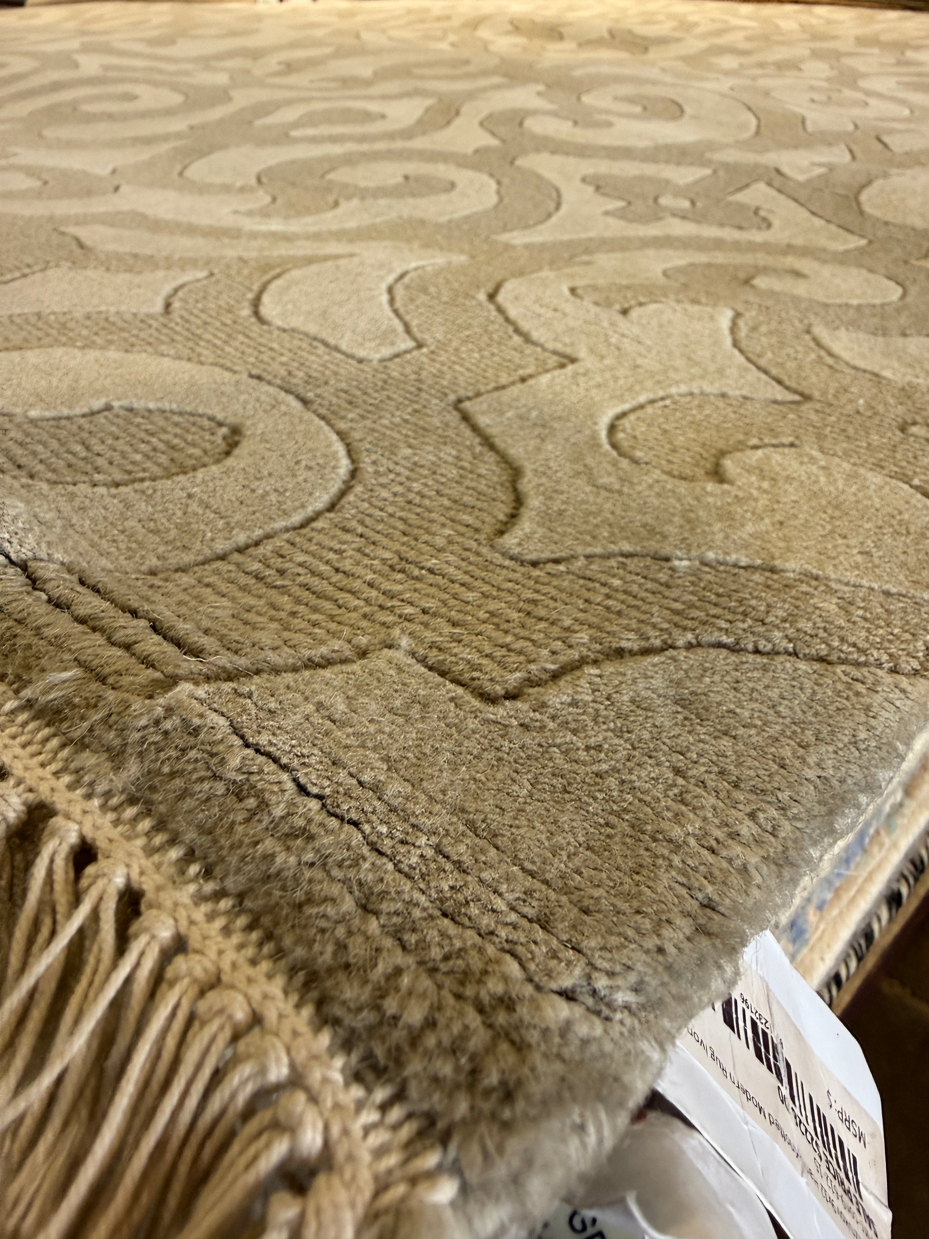 Dr. Greg 9x11.9 Grey High-Low Hand-Knotted Modern Rug