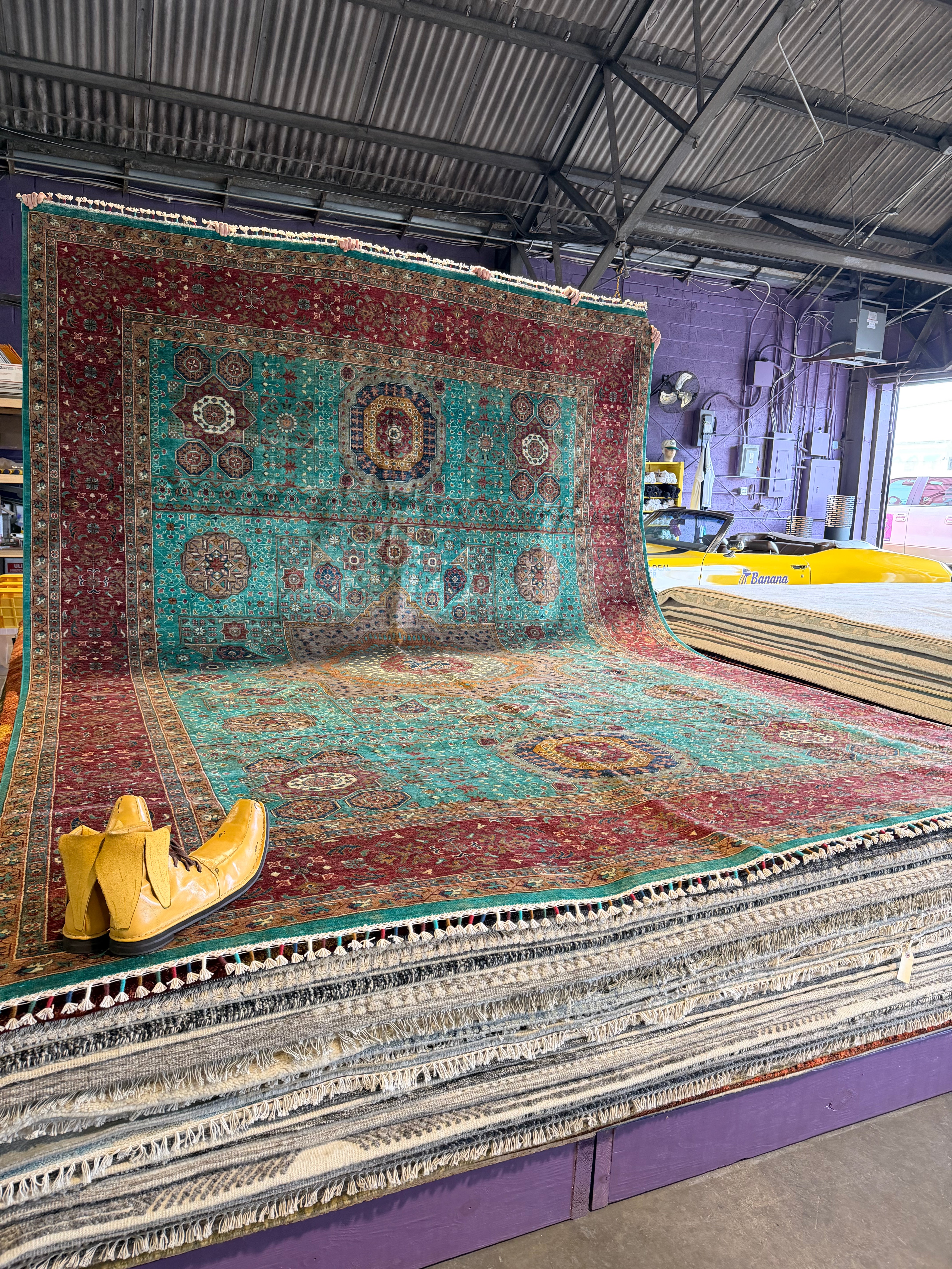 Stephanie Hollman 9.11x13.9 Red Afghani Mamluk Rug