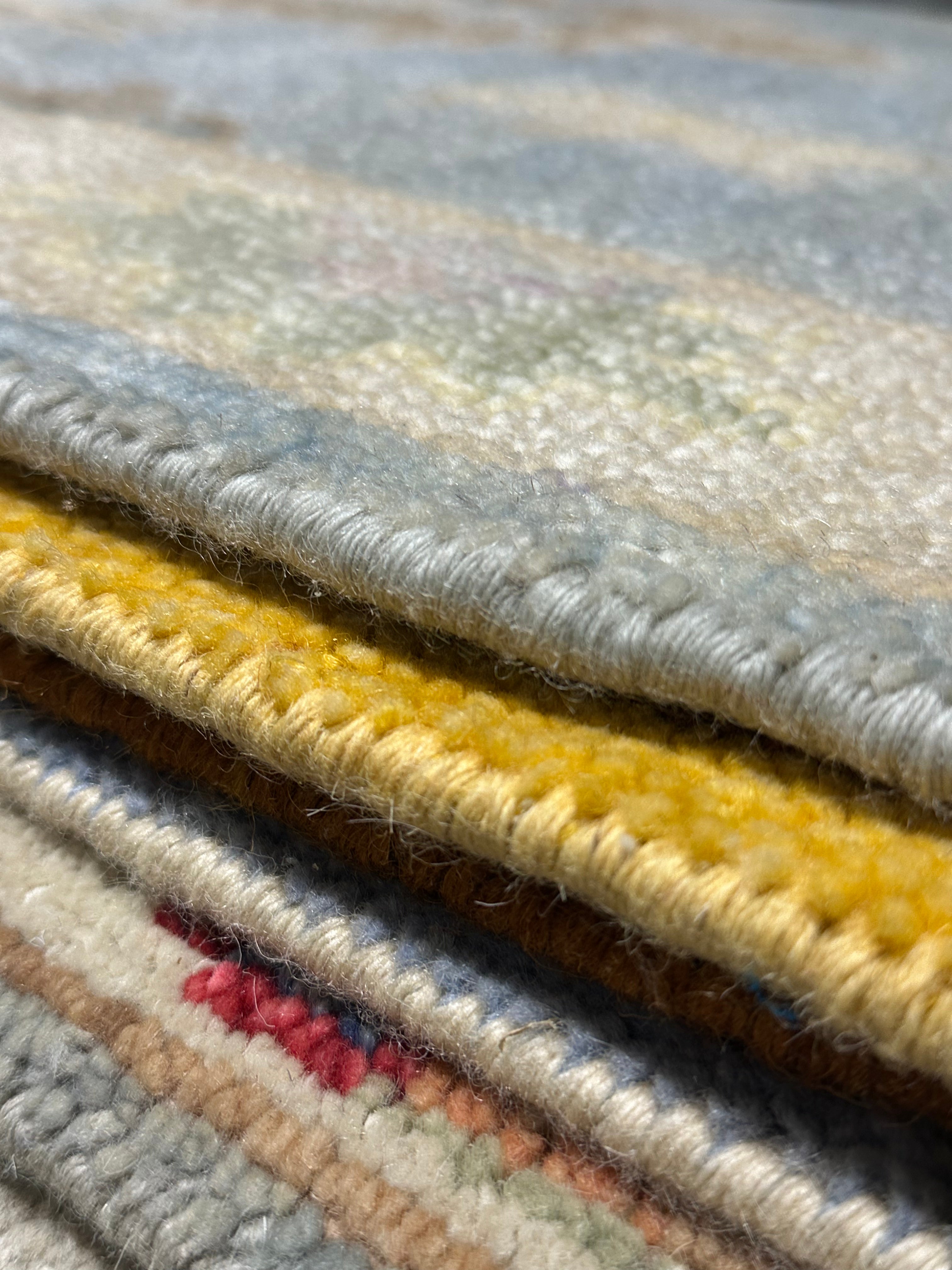 Caitlin McGee 2.6x12 Light Blue Hand-Knotted Oushak Runner