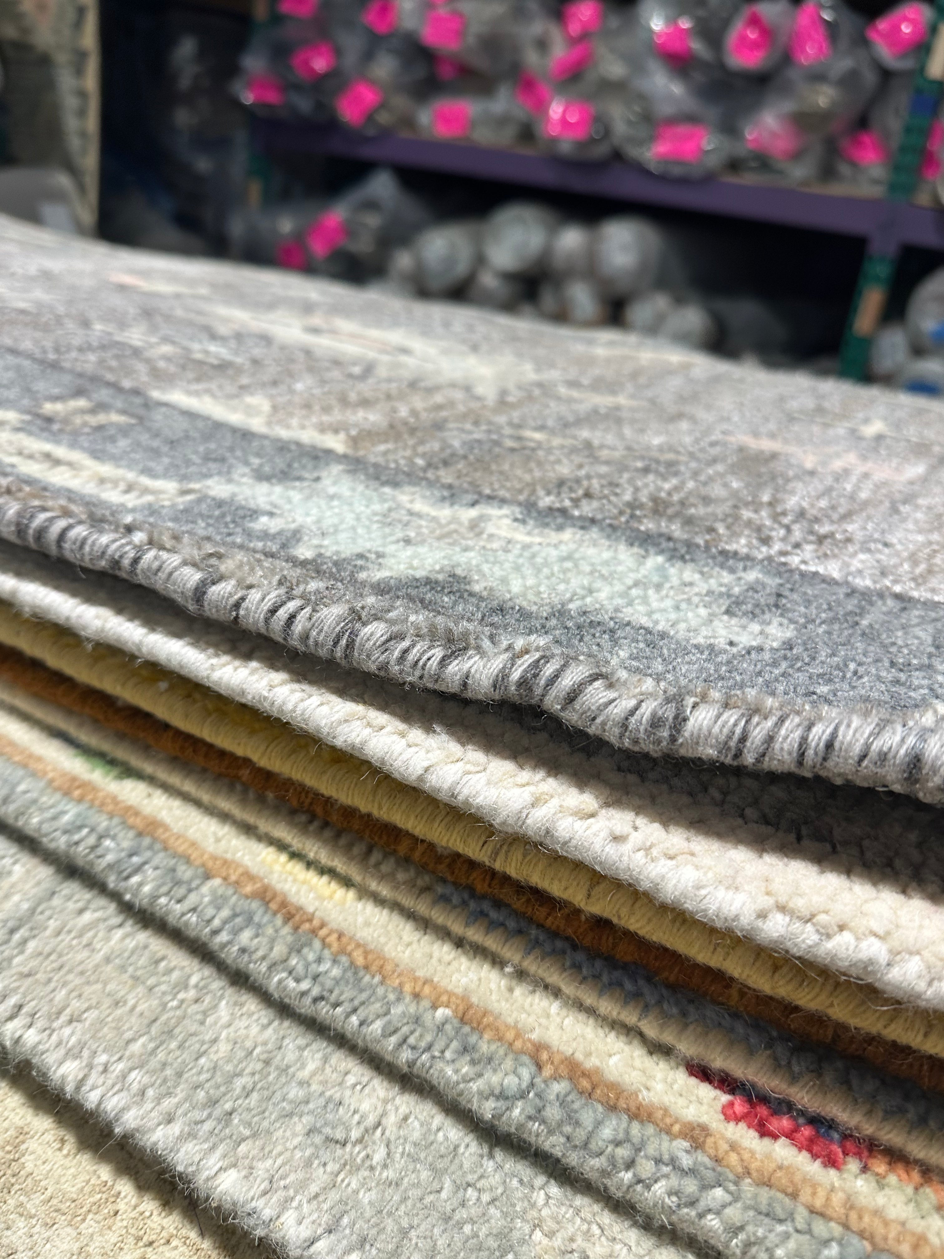 Mabel 2.6x12.3 Grey Hand-Knotted Oushak Runner