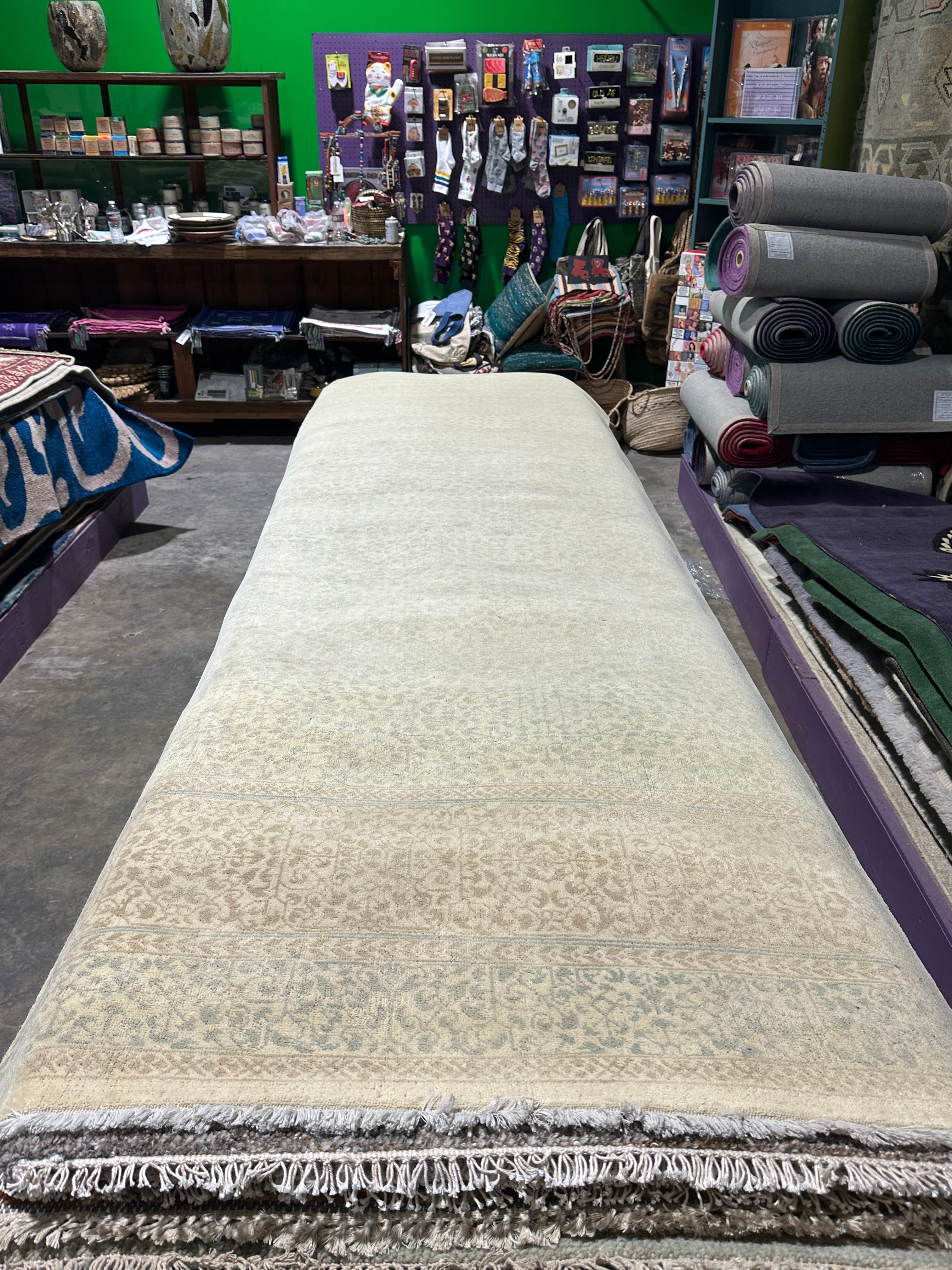 Kendra Corum 3.3x14 Grey Hand-Knotted Oushak Runner