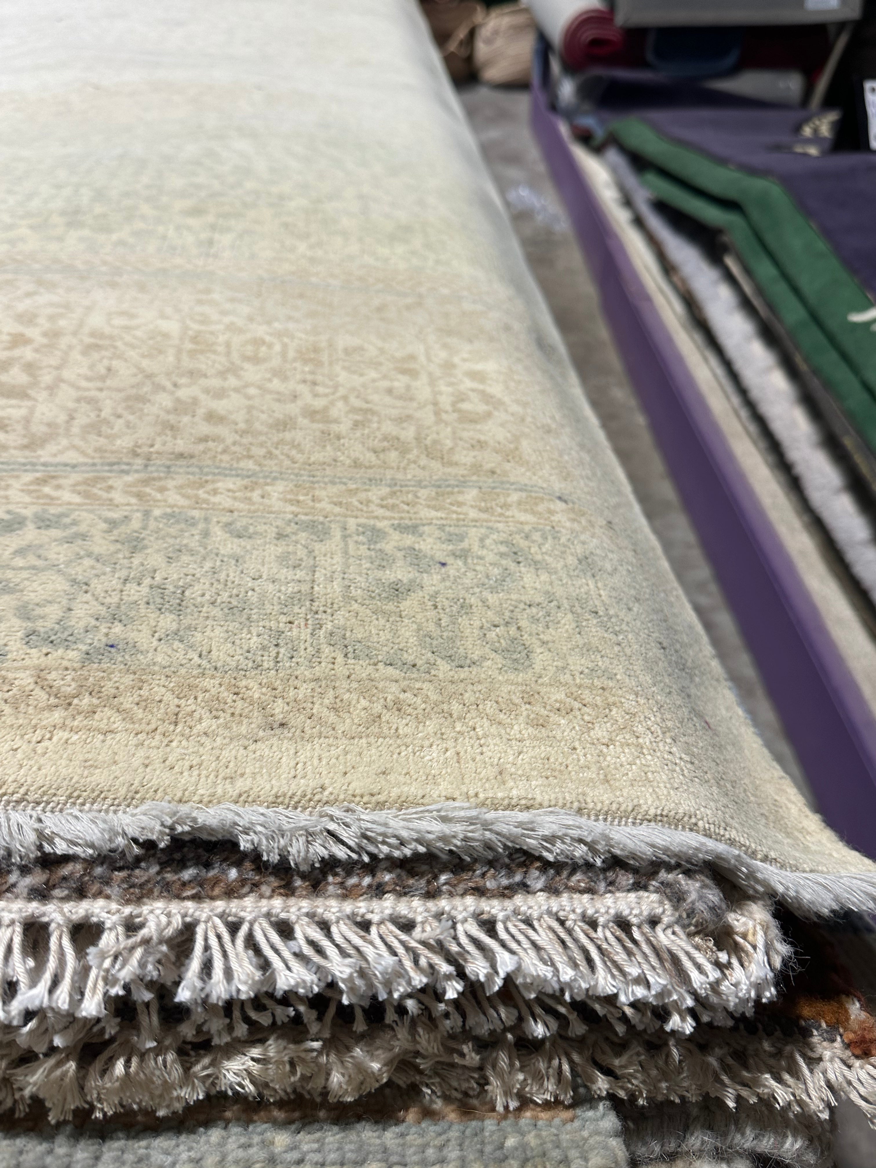 Kendra Corum 3.3x14 Grey Hand-Knotted Oushak Runner