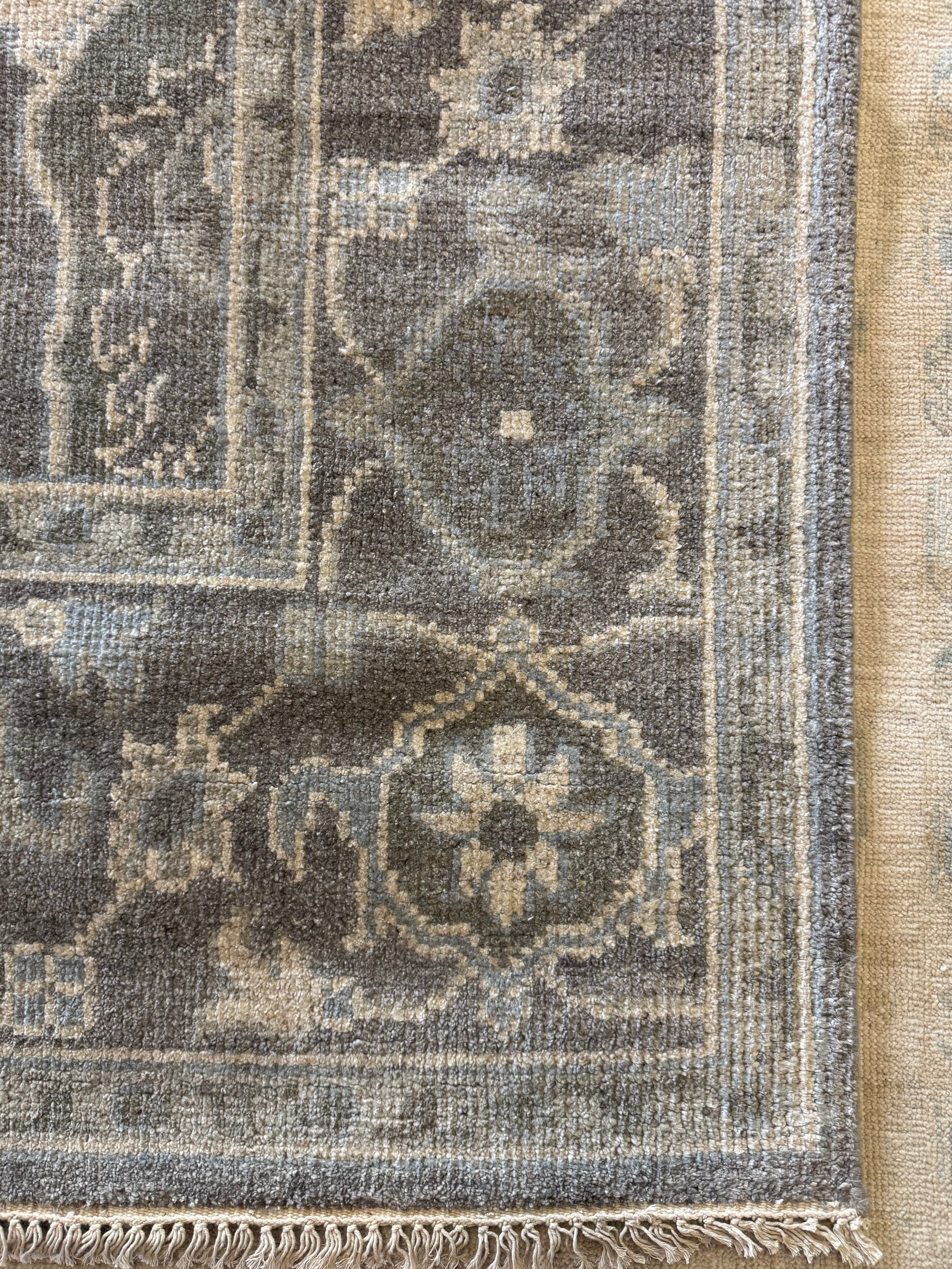 Charlotte Mosley 8x10.3 Grey Hand-Knotted Oushak Rug