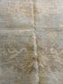 Ingrid Kersh 12.1x14.9 Cream and Blue Afghani Whitewashed Oushak