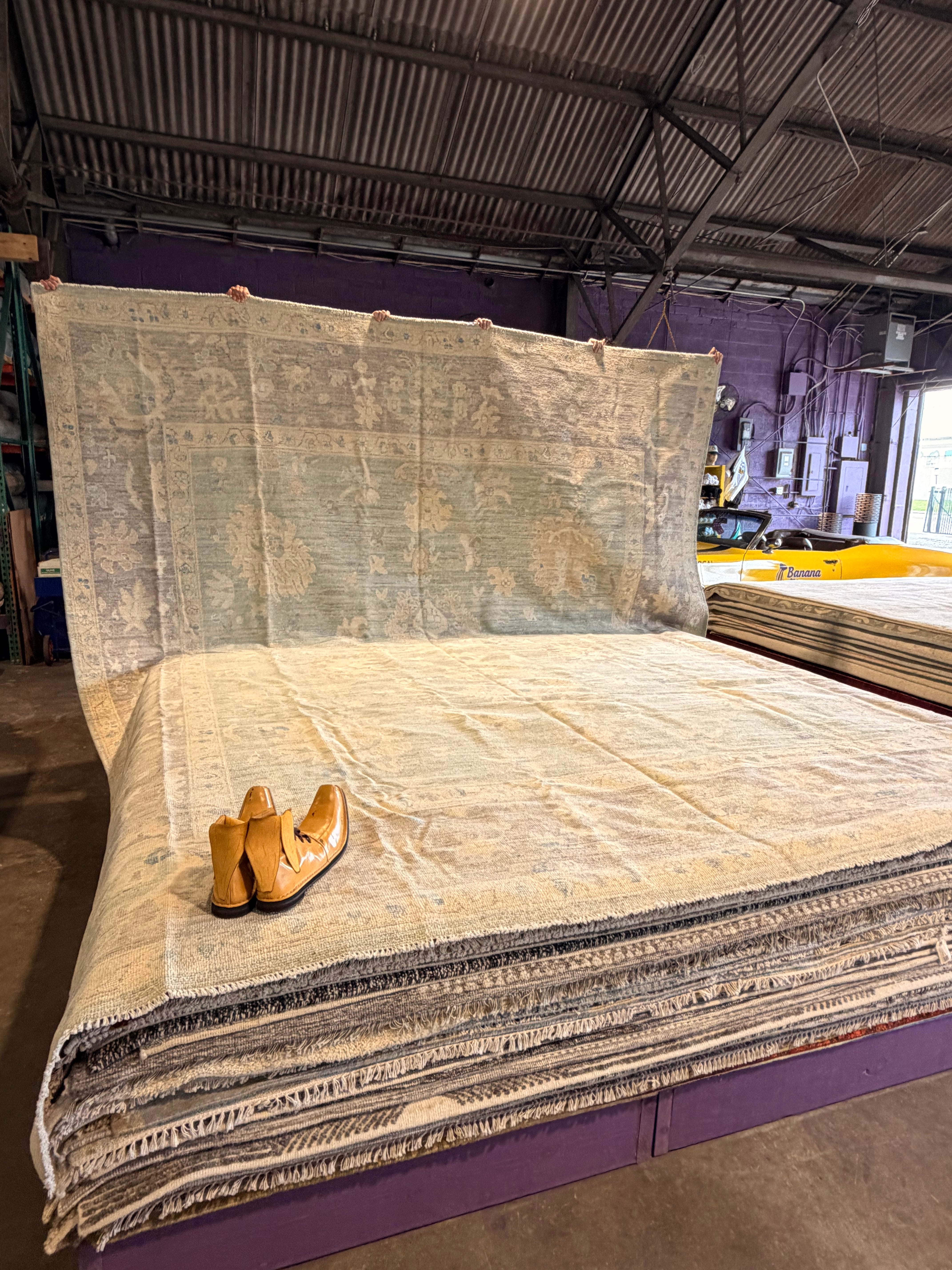 Betty Waddell 12x14.8 Blue Hand-Knotted Oushak