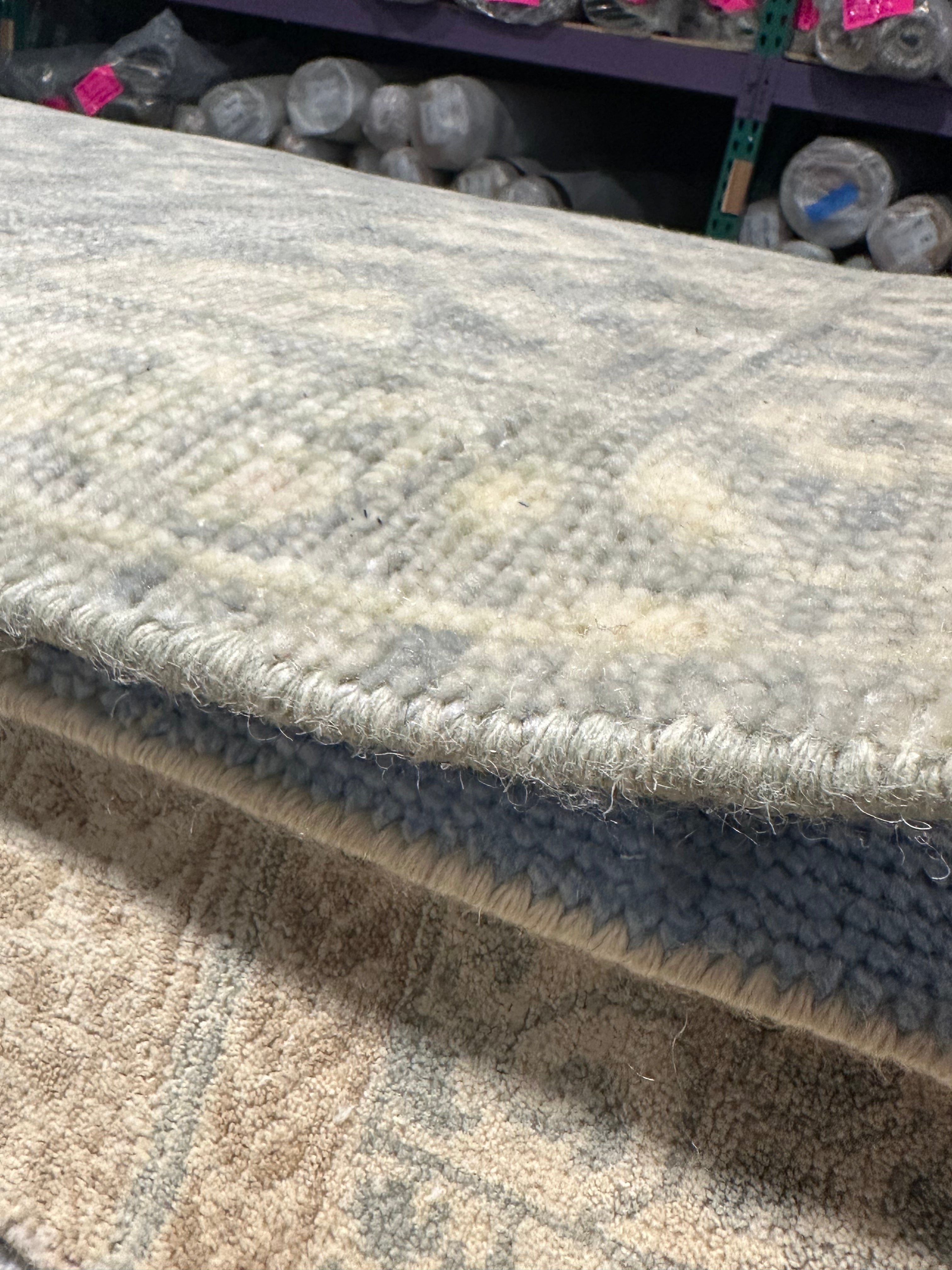 Kate Fodor 2.9x18.3 Grey Hand-Knotted Oushak Runner