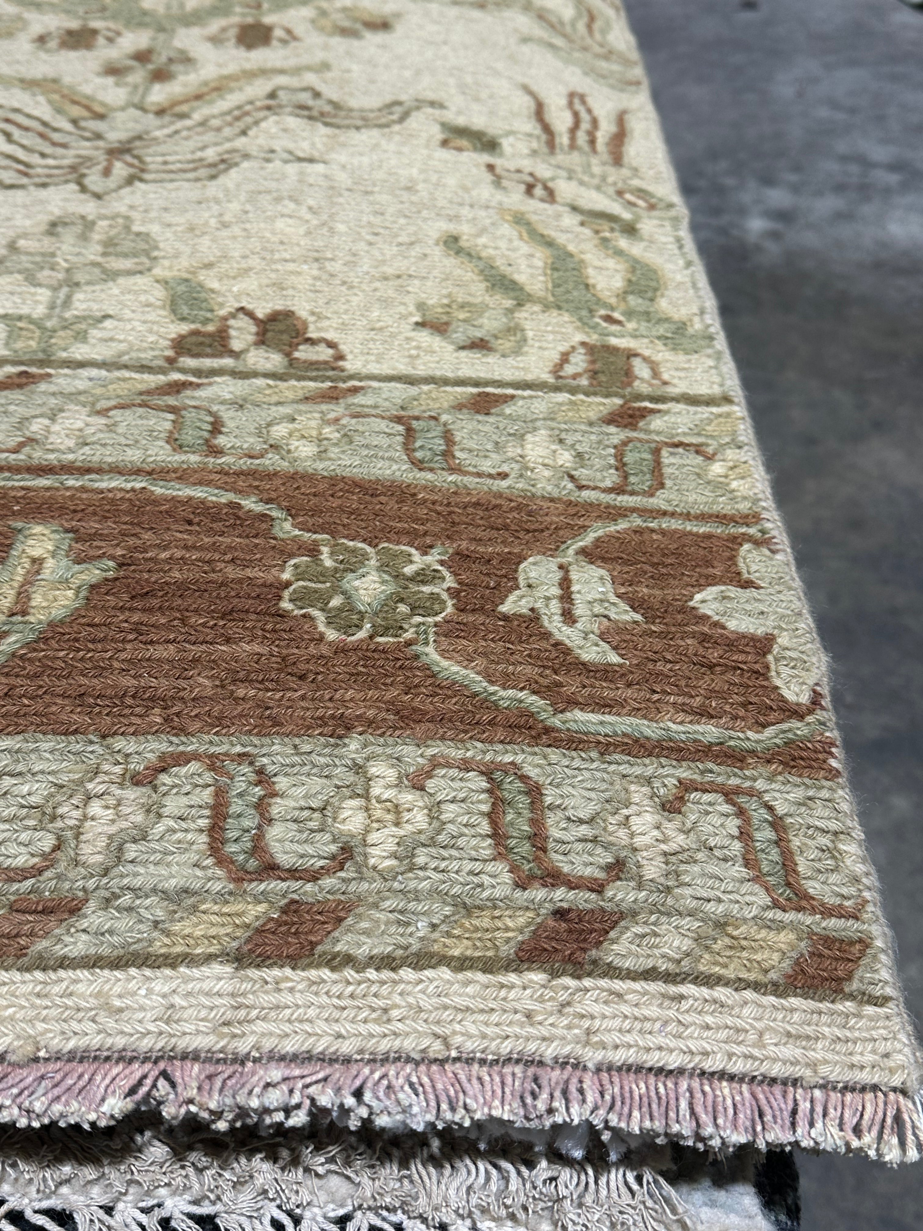 Penny Pann 3x9.6 Beige Hand-Knotted Oushak Runner