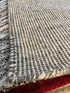 Easterling 5x7.6 Hand-Woven Durrie Ivory and Light Grey