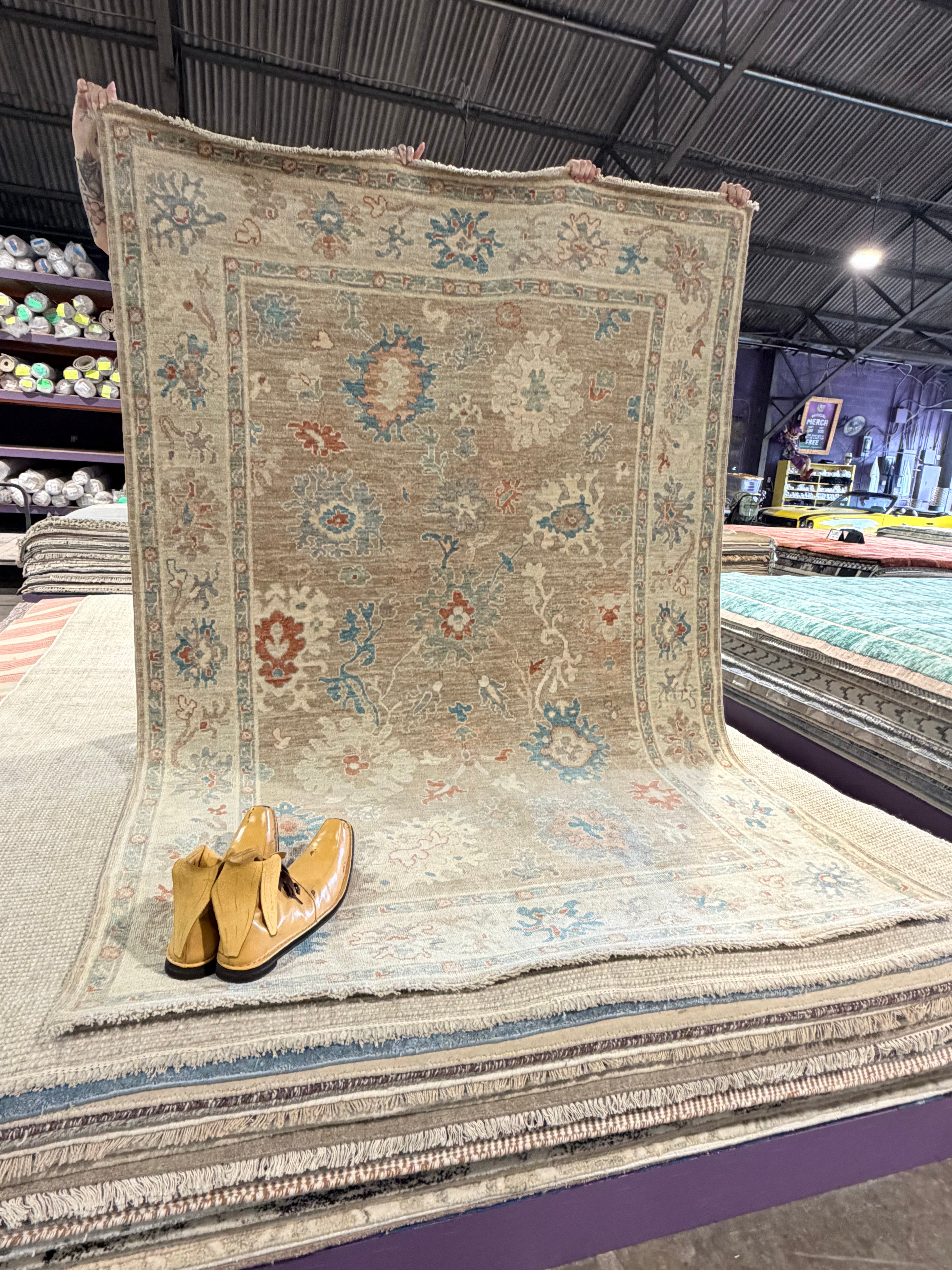 Hilary Seale 5.6x8.1 Brown Afghani Oushak