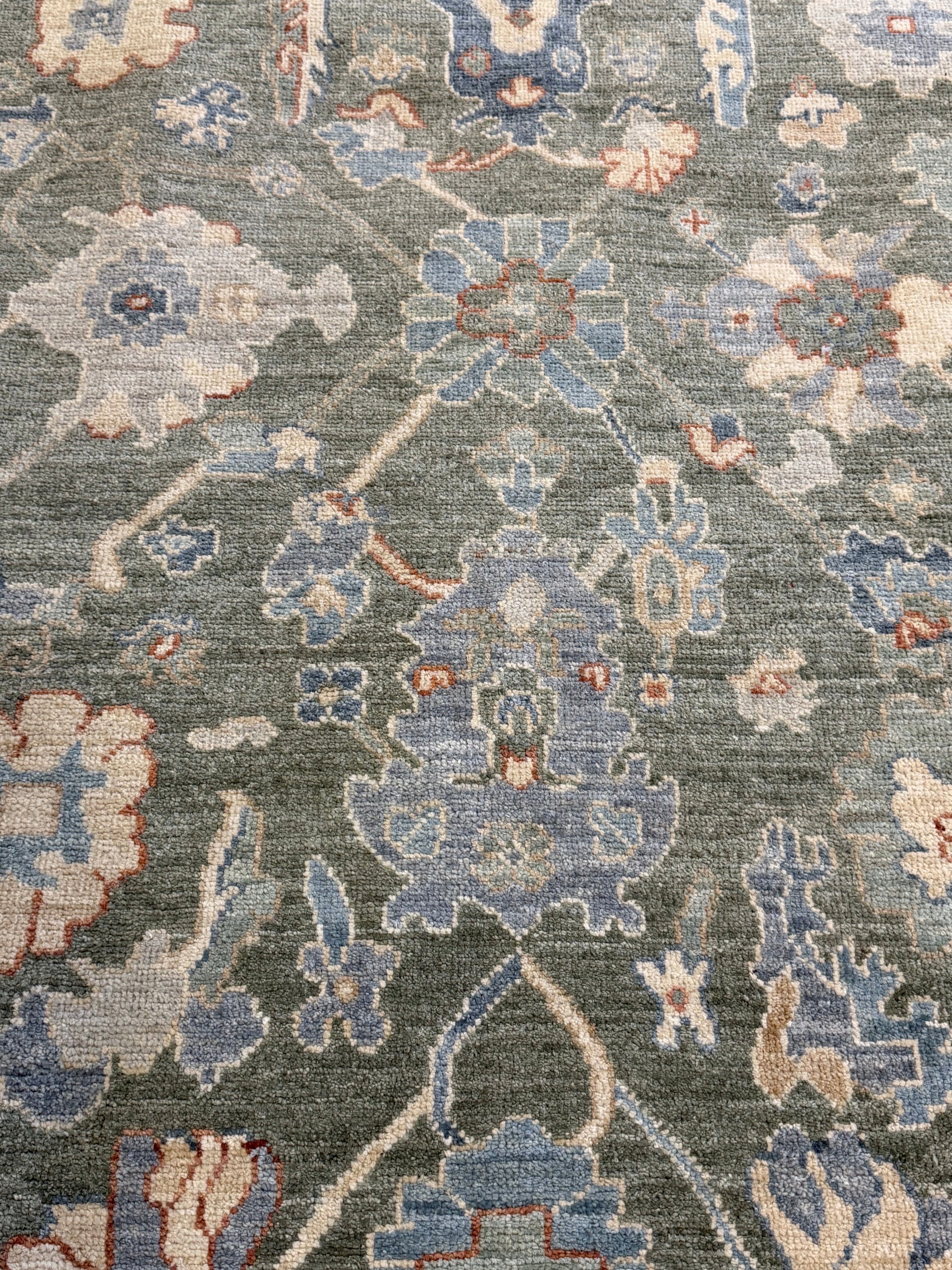 Anna Yuan 5x6.6 Green Afghani Oushak