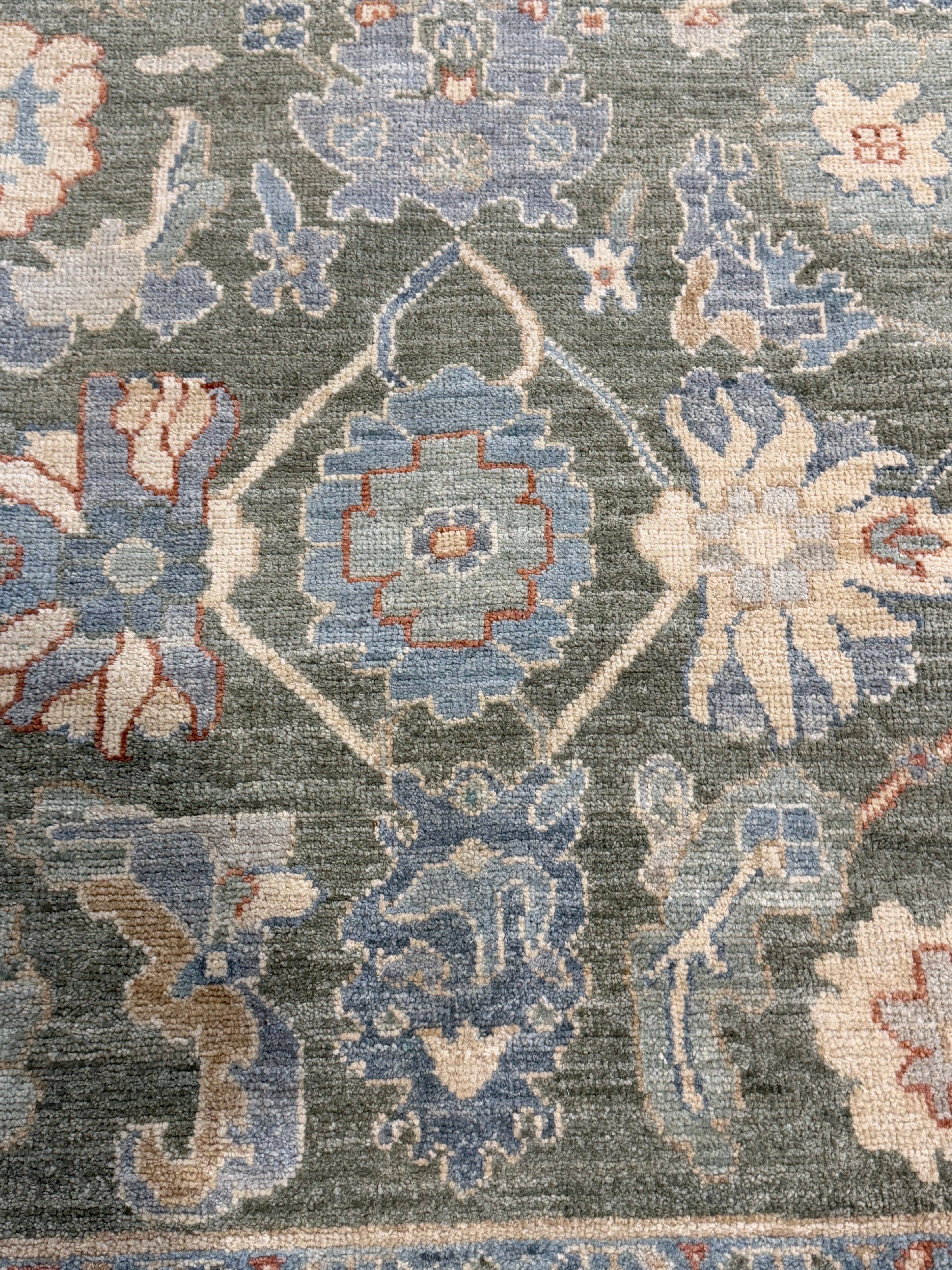 Anna Yuan 5x6.6 Green Afghani Oushak