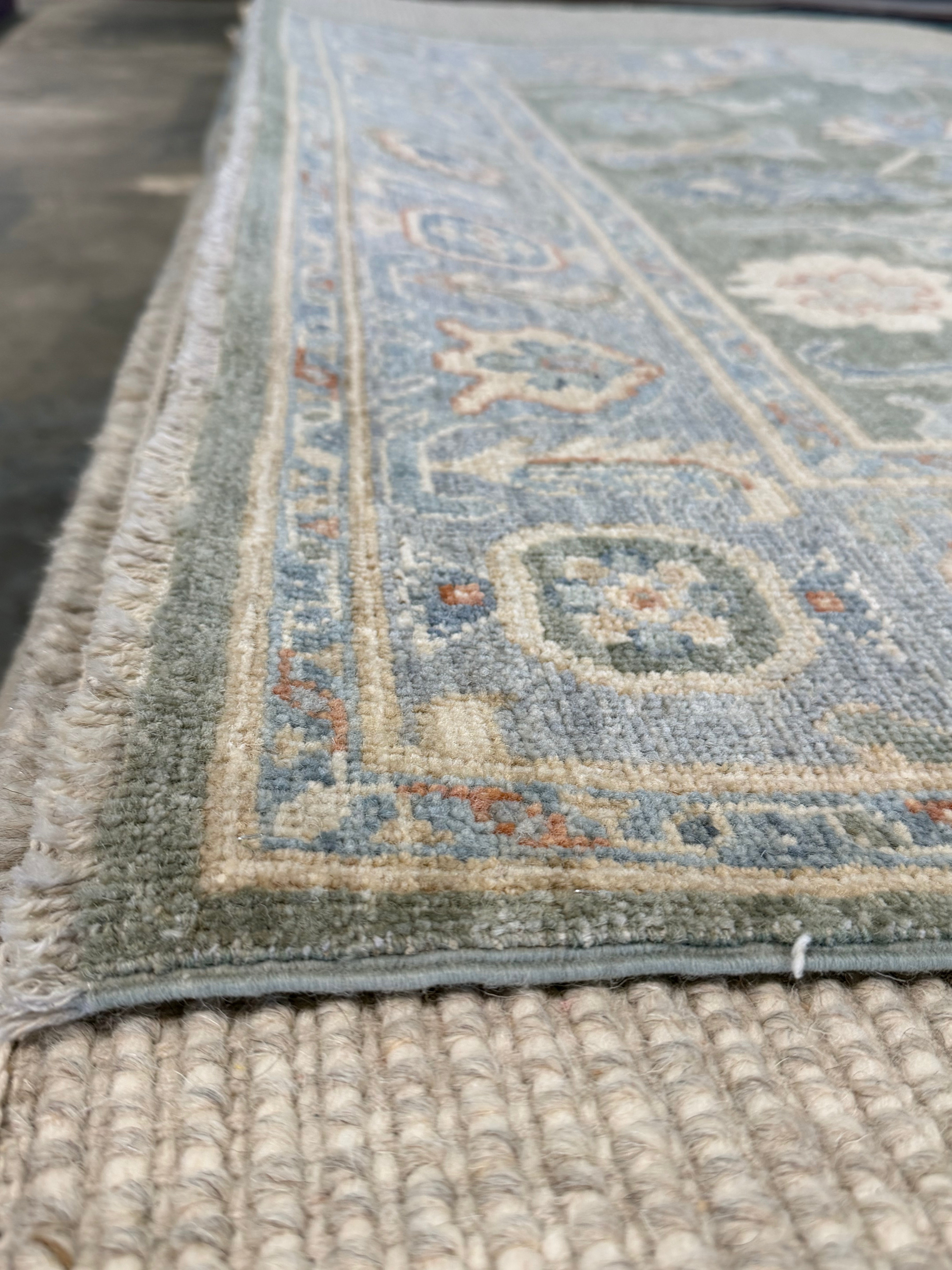 Anna Yuan 5x6.6 Green Afghani Oushak