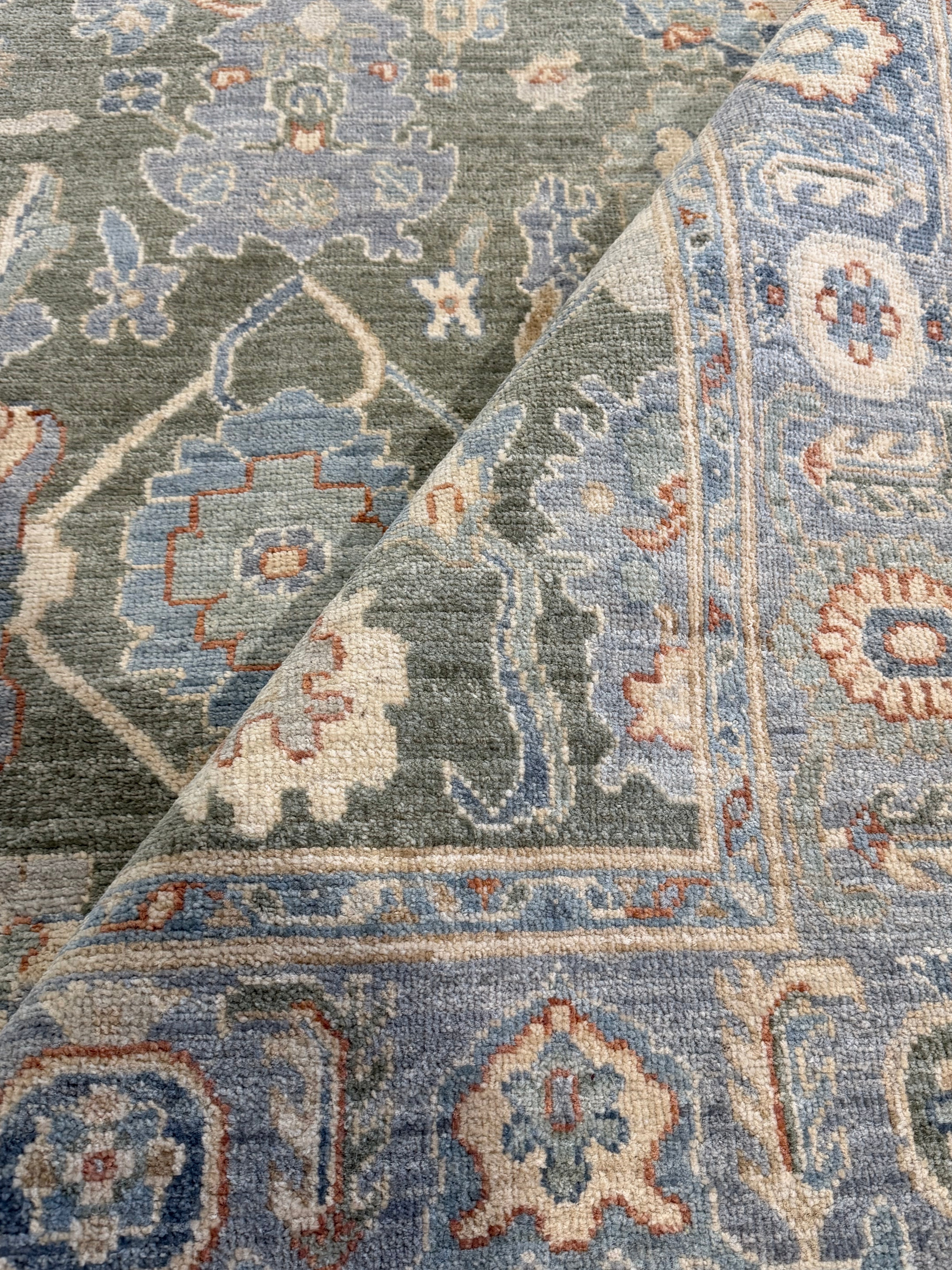 Anna Yuan 5x6.6 Green Afghani Oushak