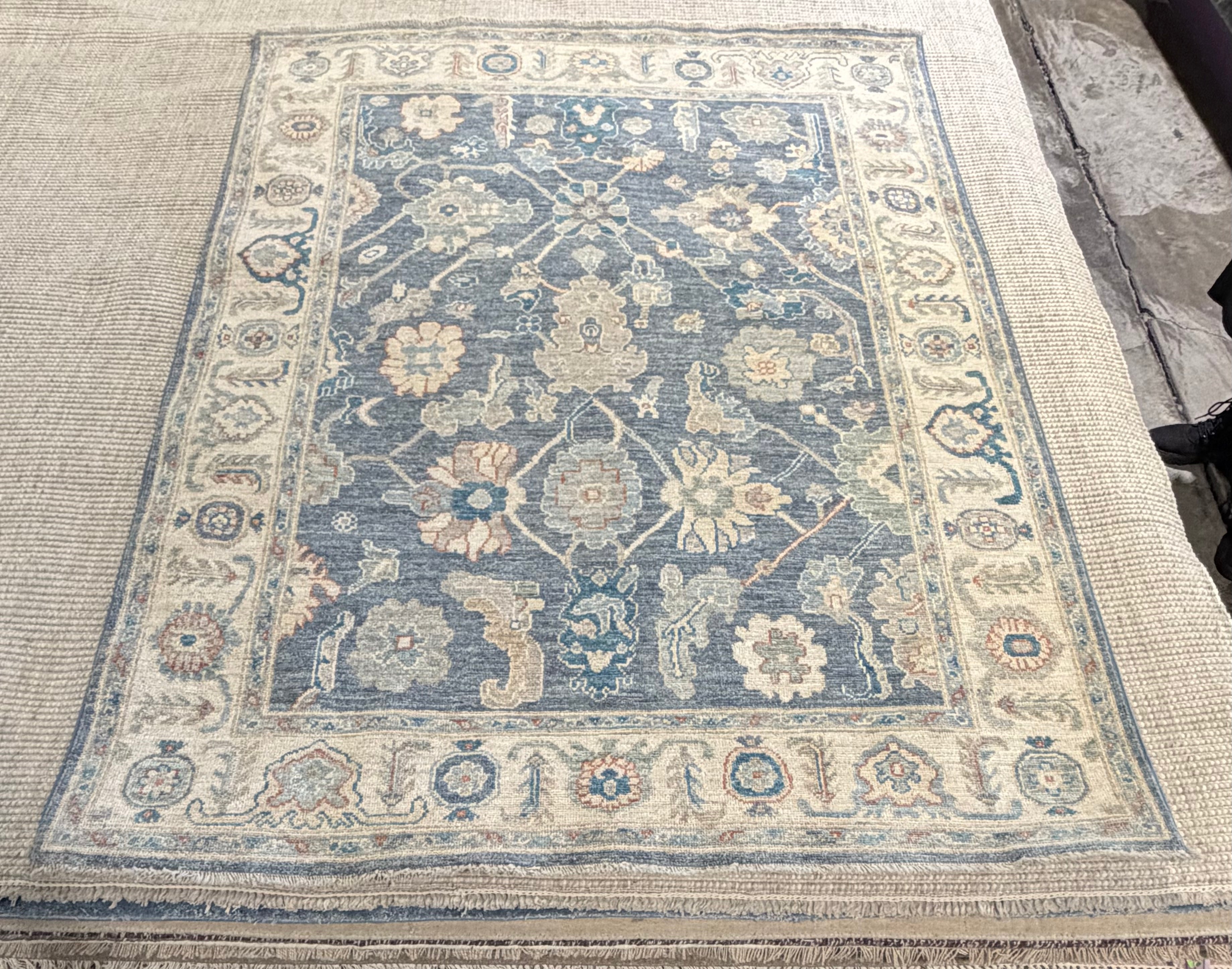 Ashley Usery 4.11x6.7 Blue Afghani Oushak