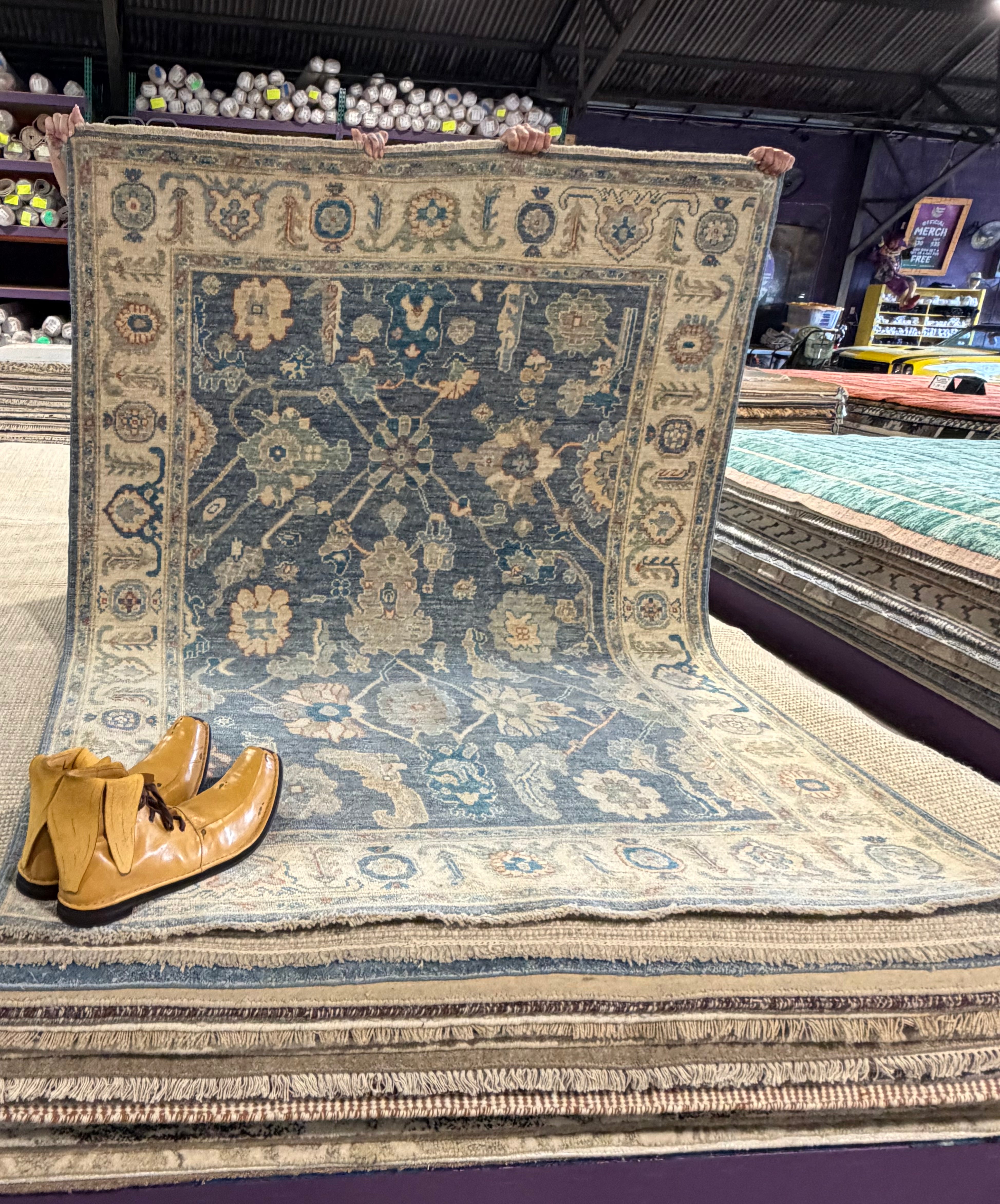 Ashley Usery 4.11x6.7 Blue Afghani Oushak