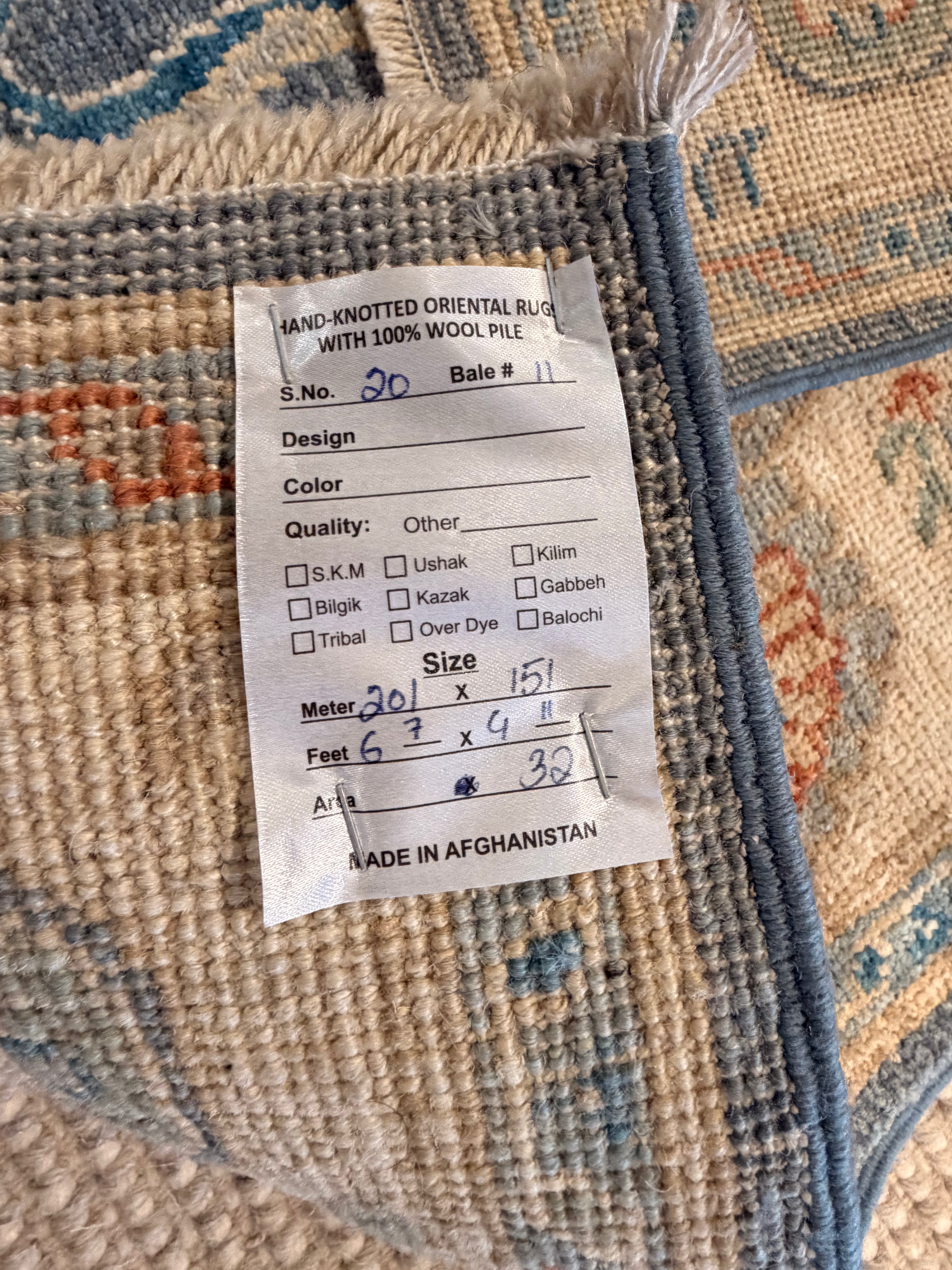 Ashley Usery 4.11x6.7 Blue Afghani Oushak