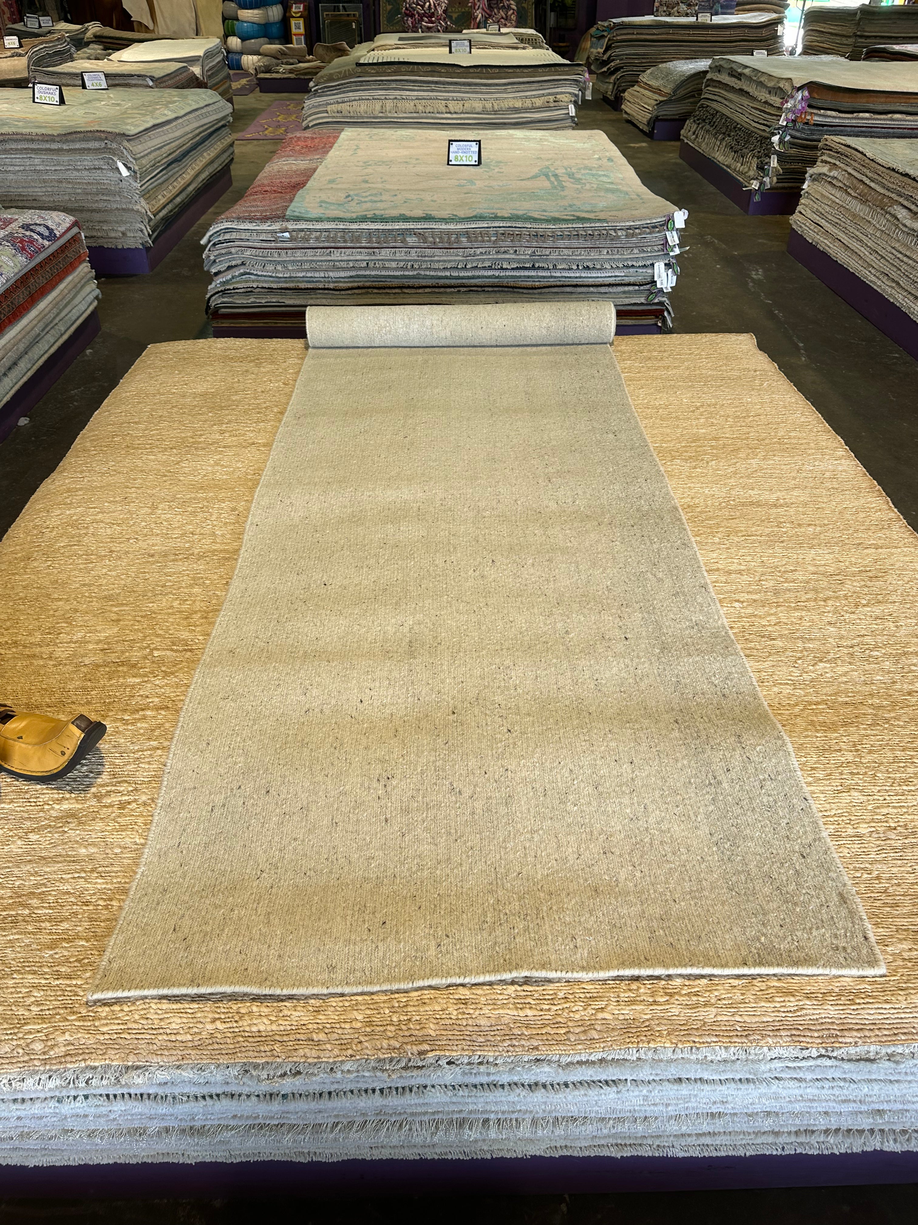 Jourdan Epstein 3x13.9 Cream Hand-Knotted Modern Style Runner