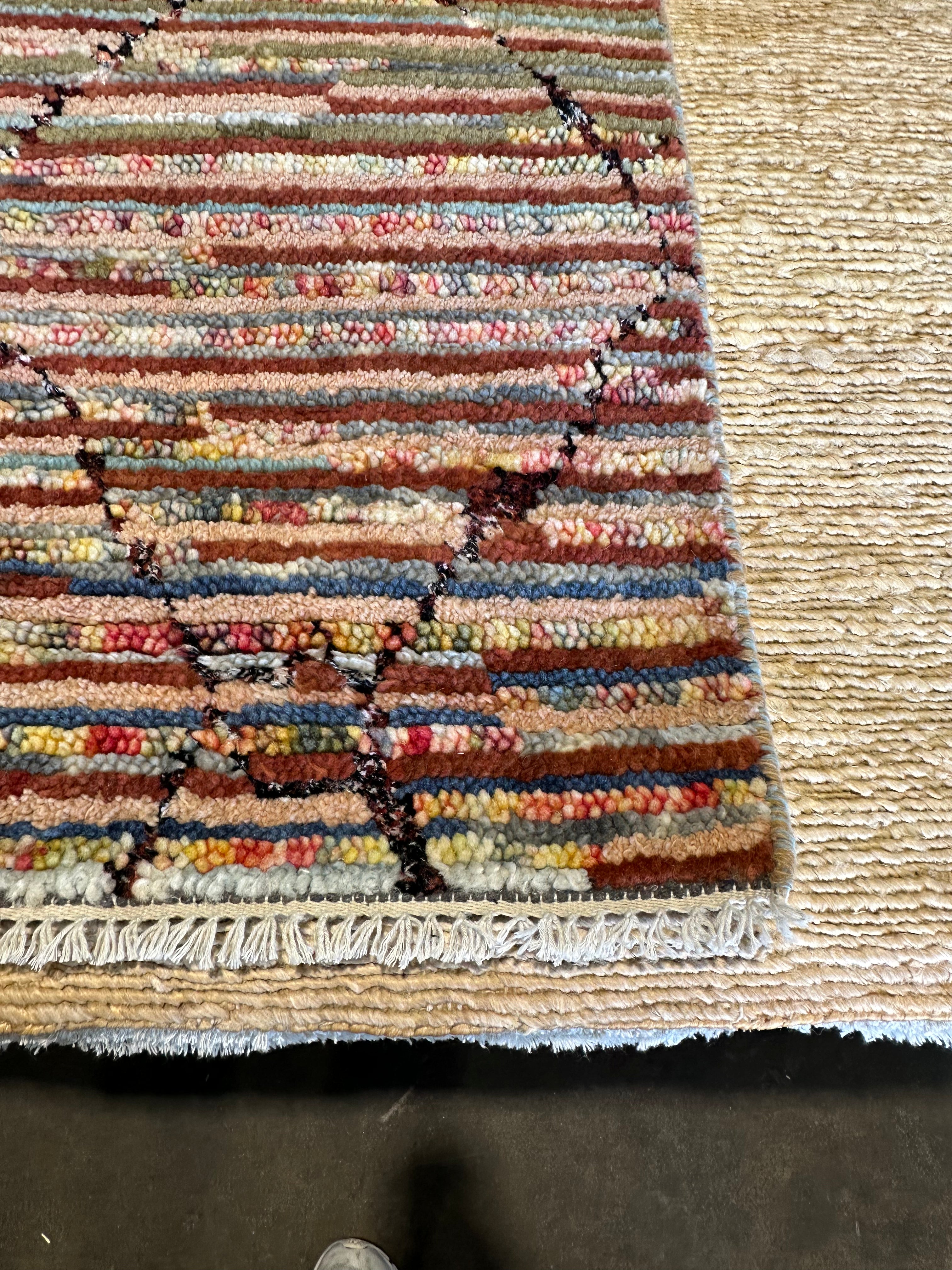 Rufi Thorpe 4x10 Hand-Knotted Multi-Color  Moroccan Style Runner