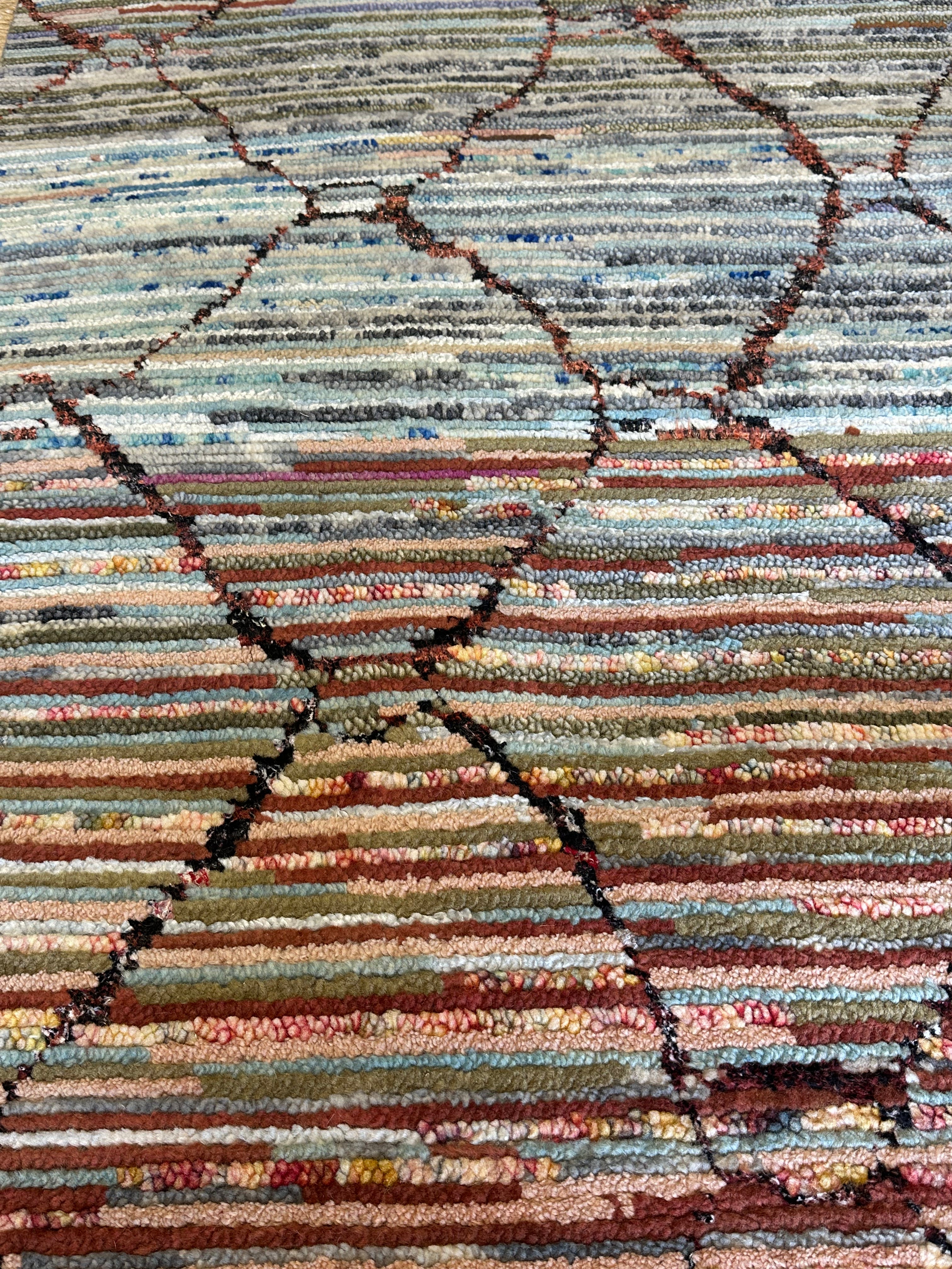 Rufi Thorpe 4x10 Hand-Knotted Multi-Color  Moroccan Style Runner