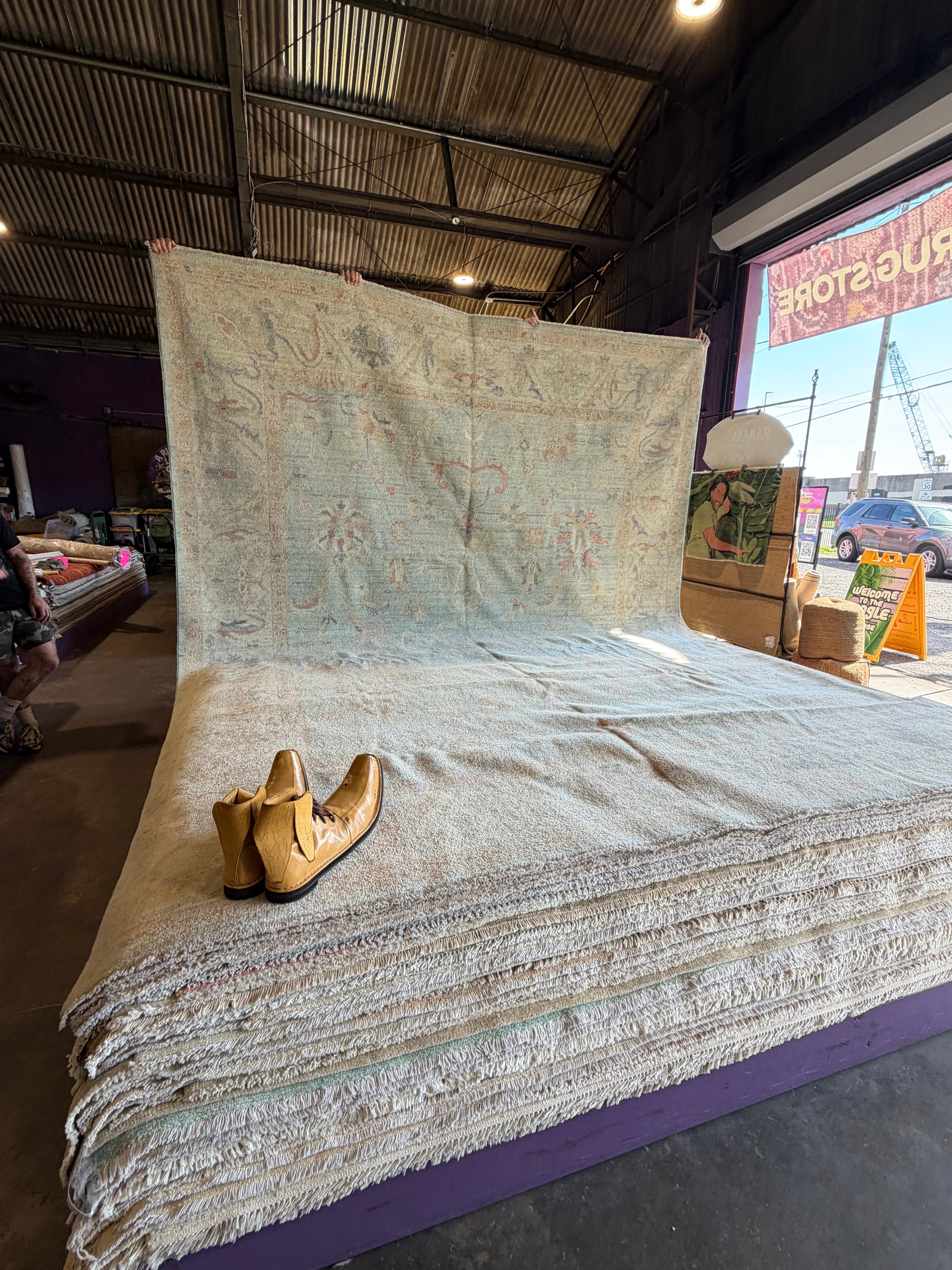 Kylie Schuelke 9.2x11.10 Blue Afghani Whitewashed Oushak