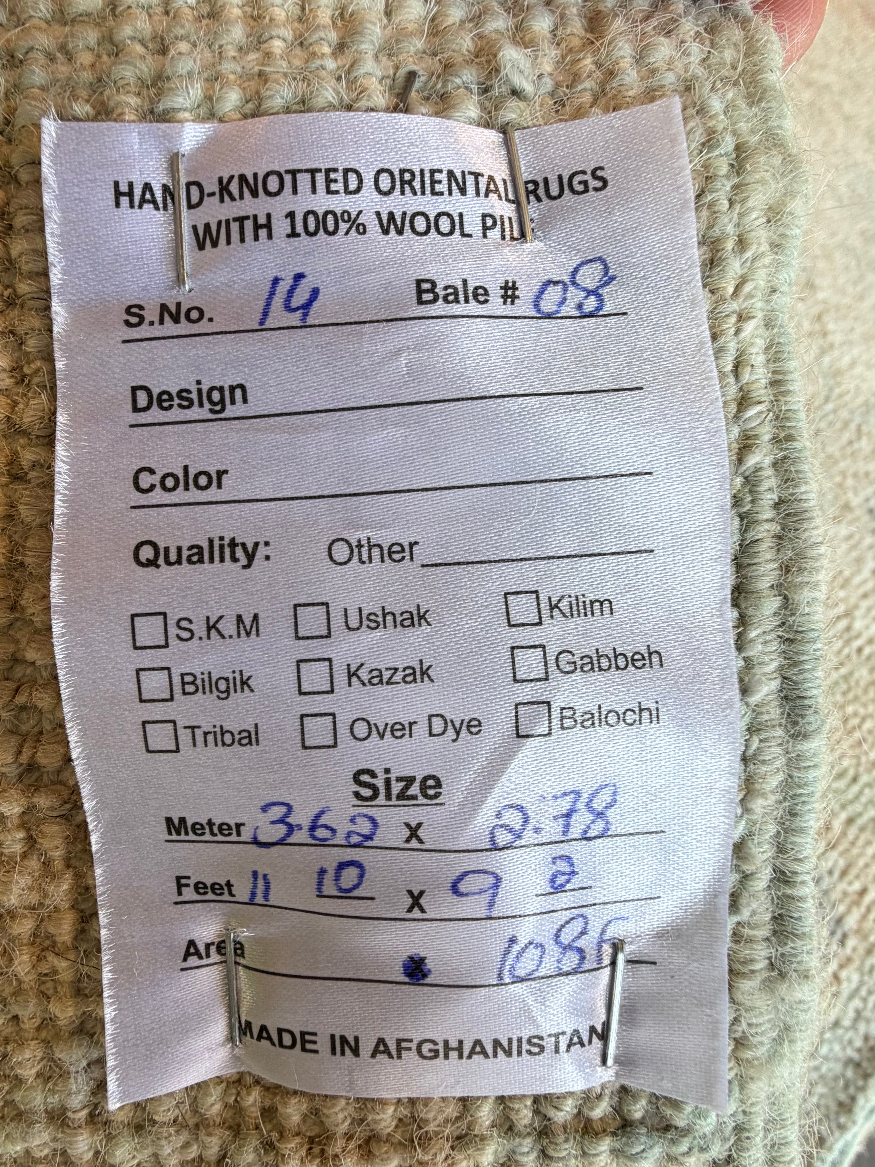 Kylie Schuelke 9.2x11.10 Blue Afghani Whitewashed Oushak