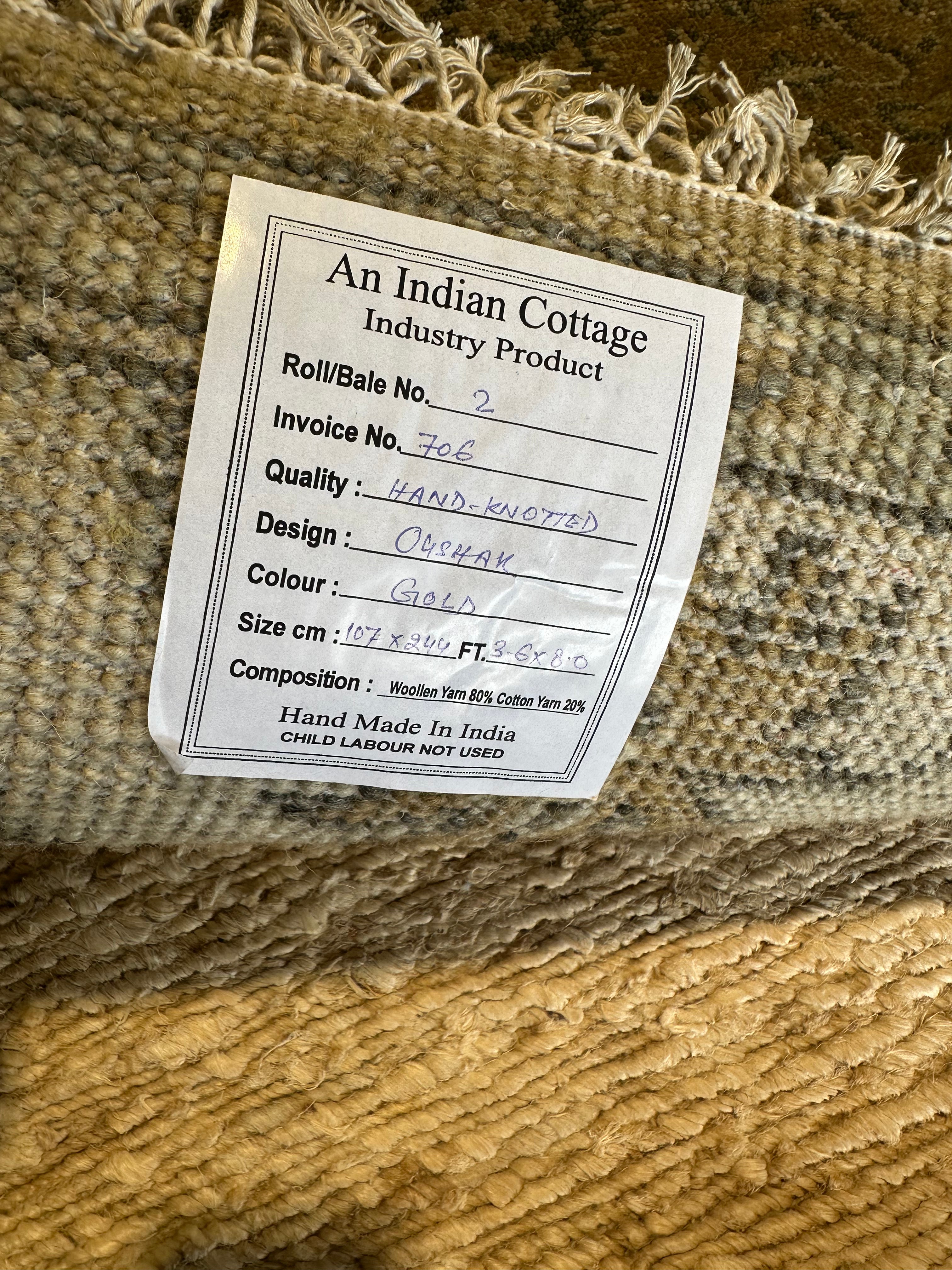 Brenda Leap 3.6x8 Brown Hand-Knotted Oushak Runner