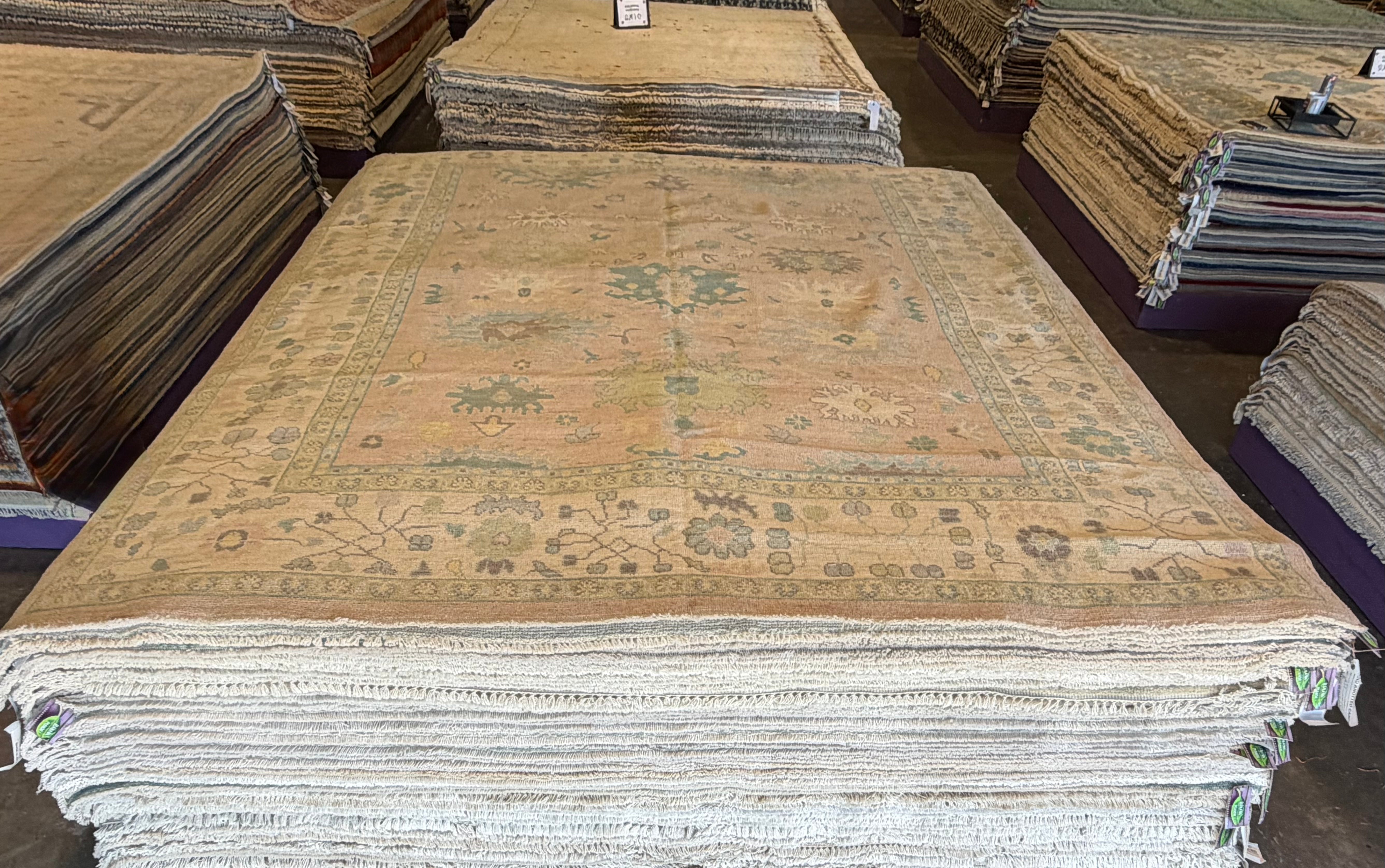 Madison Errichiello 7.11x9.11 Pink Afghani Whitewashed Oushak