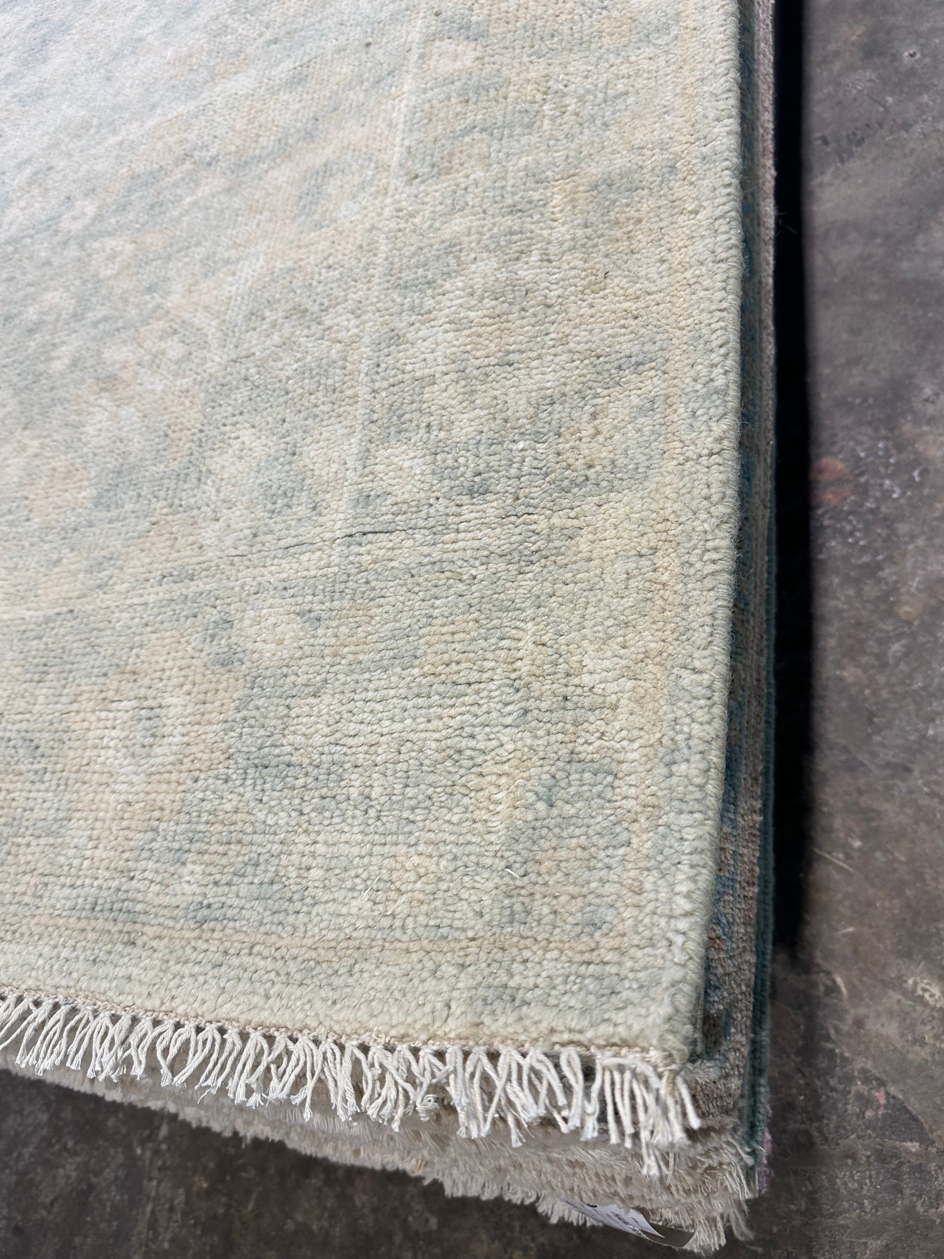 Rhonda Roe 4x6 Silver Hand-Knotted Oushak Rug