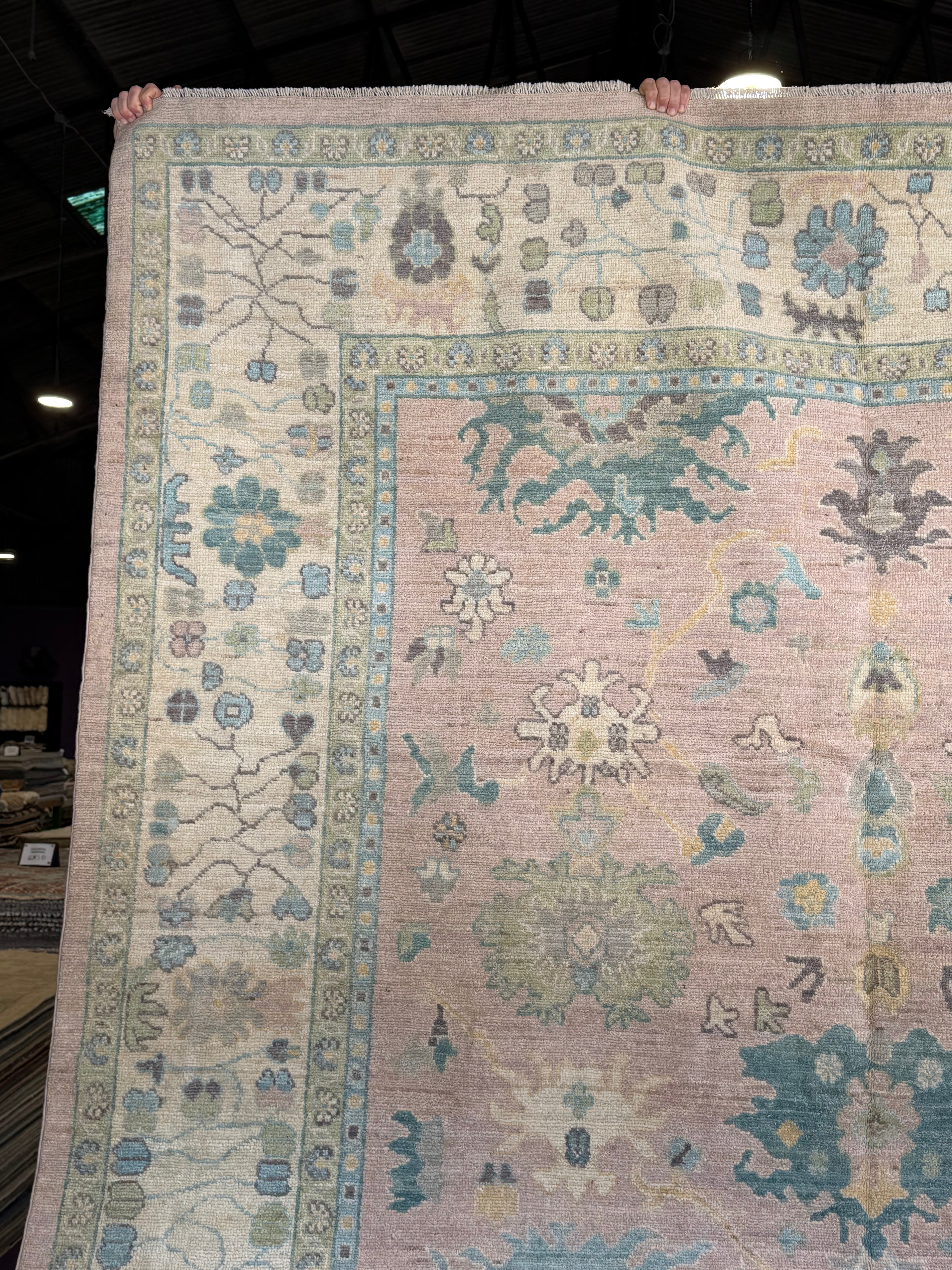 Madison Errichiello 7.11x9.11 Pink Afghani Whitewashed Oushak