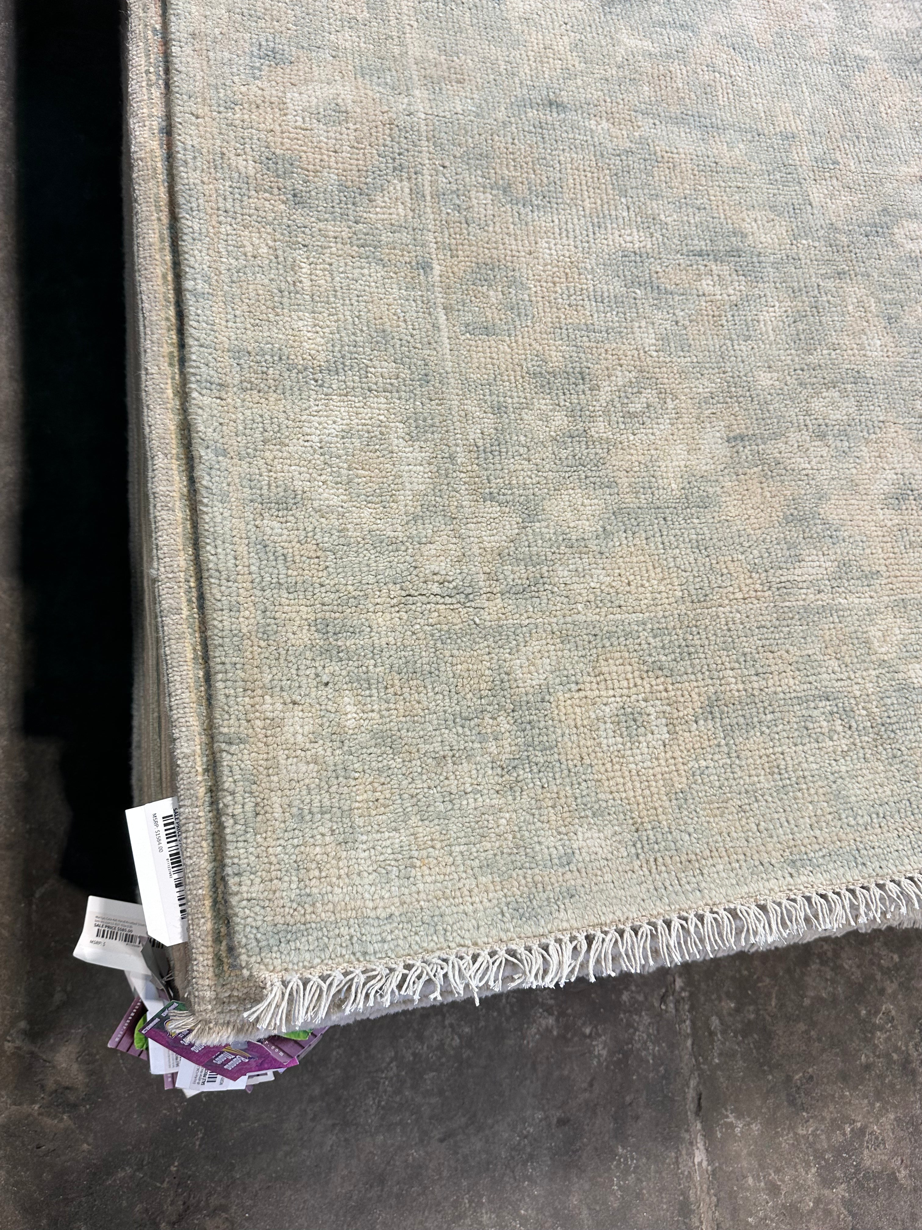 Rhonda Roe 4x6 Silver Hand-Knotted Oushak Rug