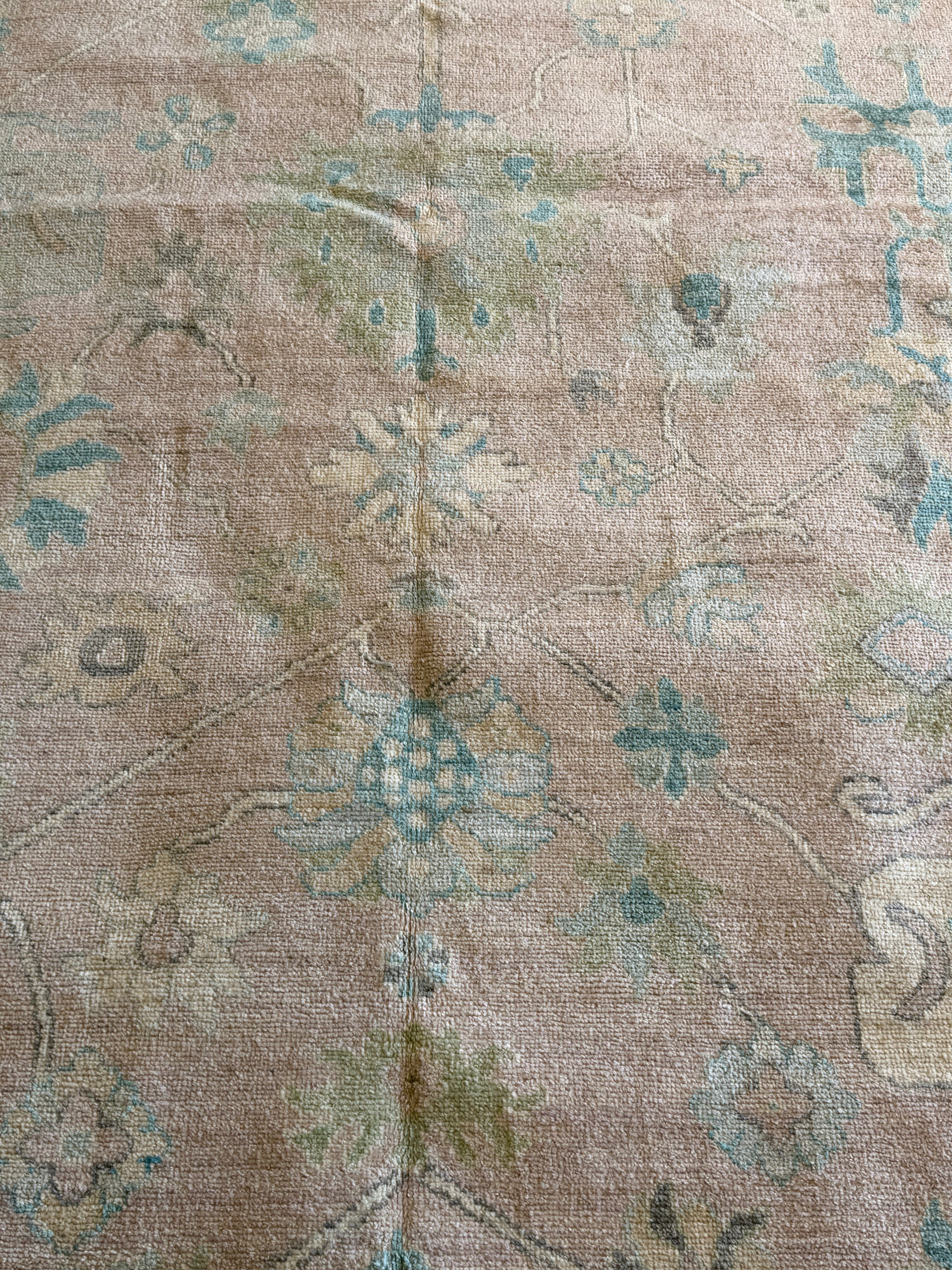 Meg Fink 8.10x11.11 Pink Afghani Whitewashed Oushak